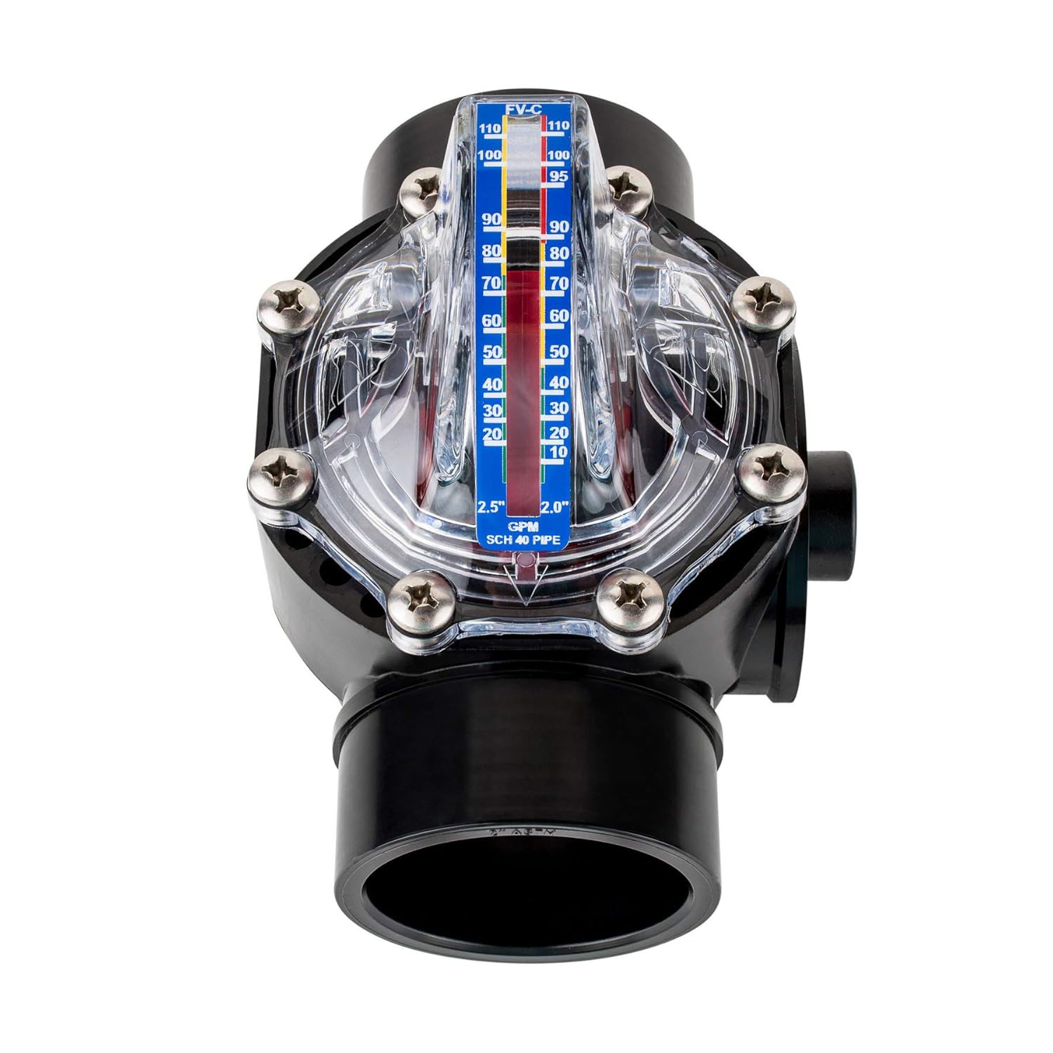 FV-C Control FlowVis 2 x 2.5in. Complete Pool Flow Meter and Check Valve