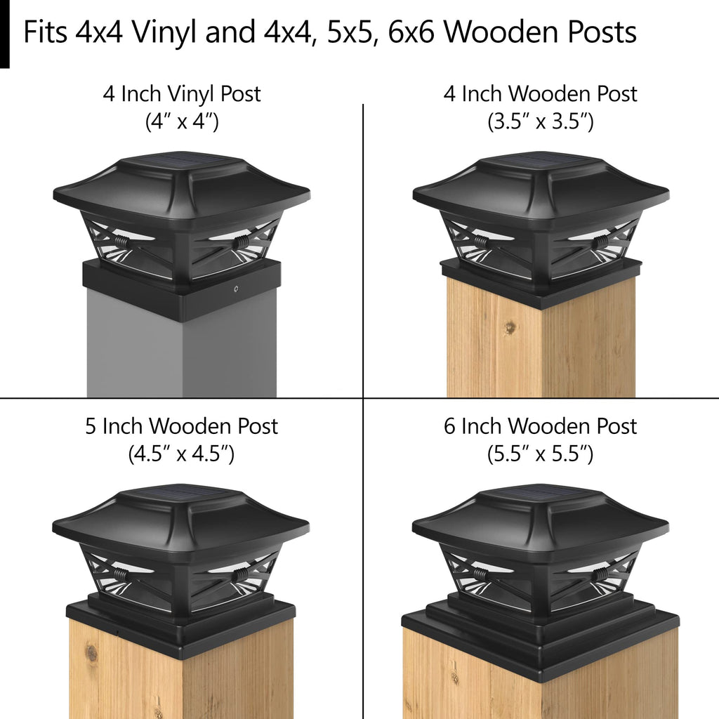 Davinci Lighting Renaissance Solar Outdoor Post Cap Lights - Includes Bases for 4x4 5x5 6x6 Posts - Bright LED Light - Pearl White (1 Pack)