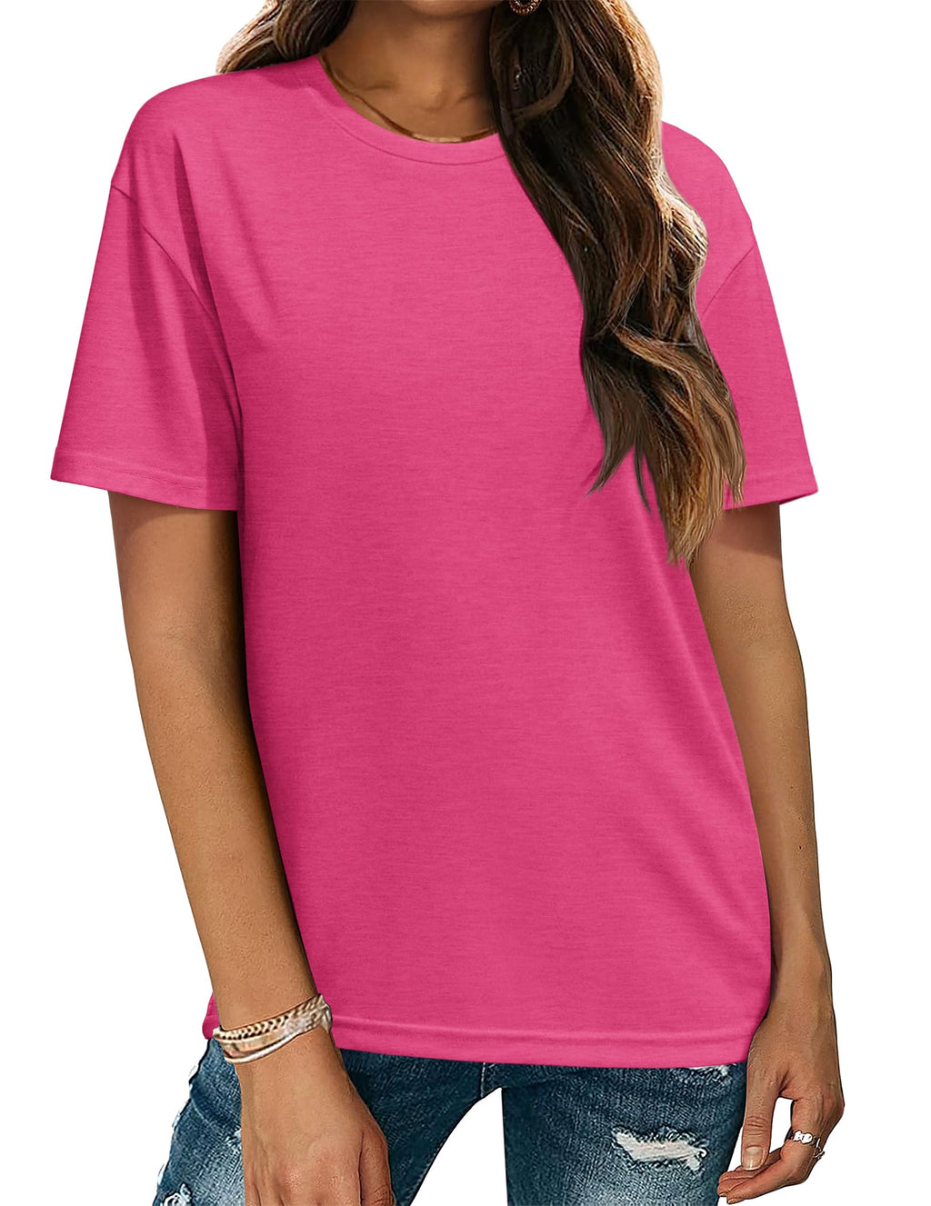 Zeagoo Women's T-Shirts Short Sleeve Tops Summer Casual Blouse Crew Neck Basic Shirt 2 Pack Loose Fit Tee