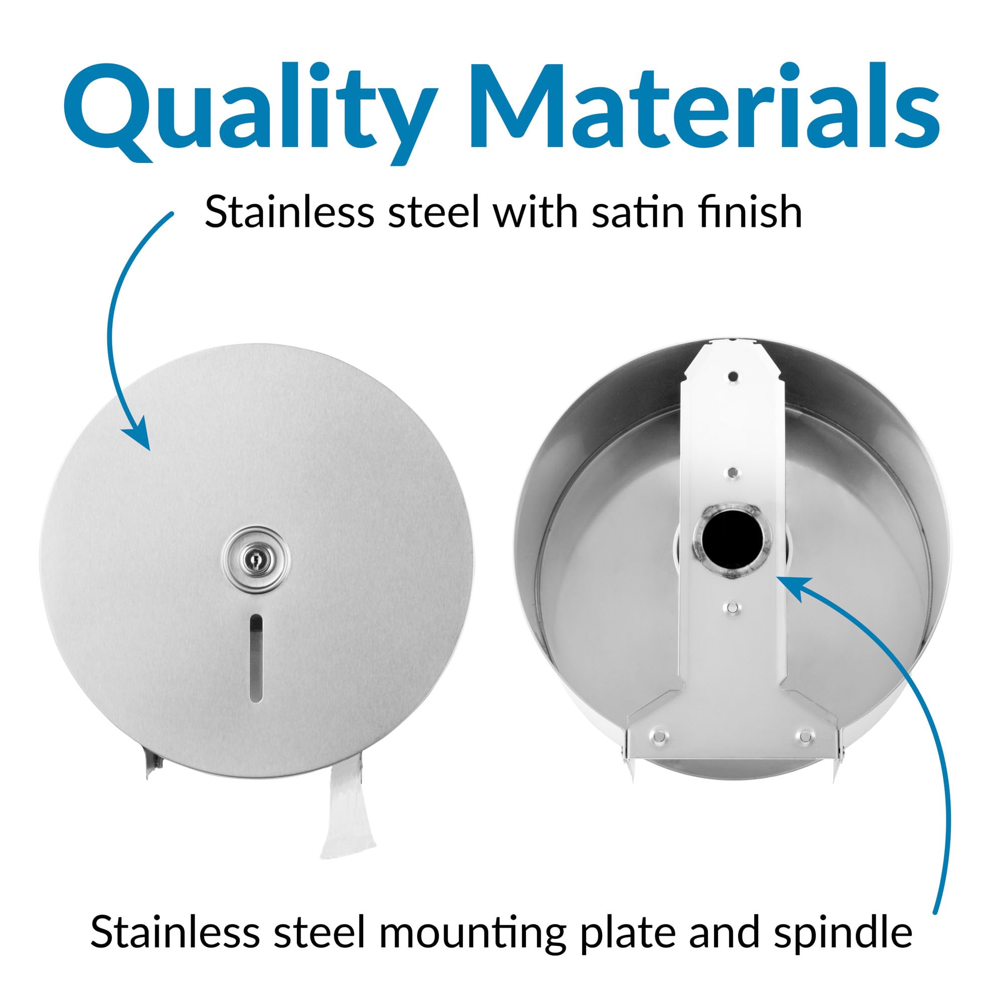 Bobrick Single Jumbo-Roll Surface-Mounted Toilet Tissue Dispenser, Satin-Finish Stainless Steel, ADA Compliant, Secure Locking Design, Versatile Roll Compatibility, Durable & Easy-Load Mechanism (Model B-2890)