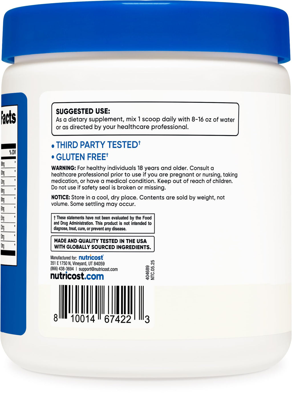 Nutricost EAA Powder 30 Servings (Blue Raspberry) - Essential Amino Acids - Non-GMO, Gluten Free, Vegetarian Friendly