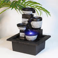 Ferrisland Tabletop Water Fountain, Zen Meditation Indoor Waterfall Fountain, Heart Shape Decoration with LED Light for Home Office Bedroom Relaxation Decor, Gift Ideas