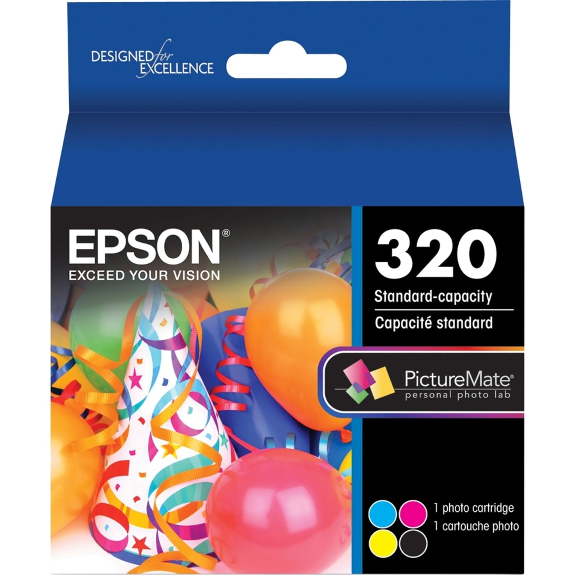 Epson 320 Standard Capacity (T320) Works with PictureMate PM-400 Printer, Multicolor