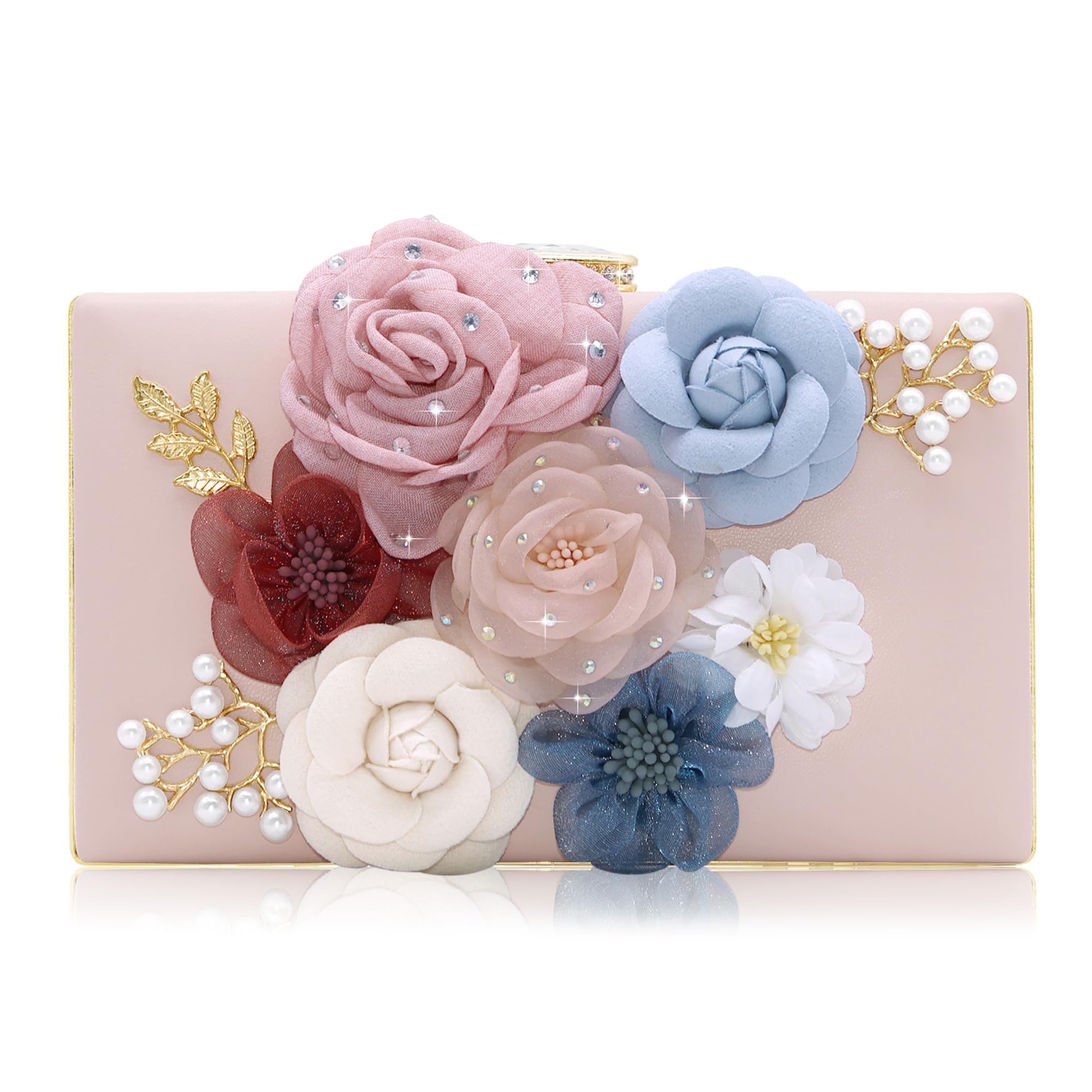 Evening Bag for Women, Flower Wedding Evening Clutch Purse Bride Floral Clutch Bag