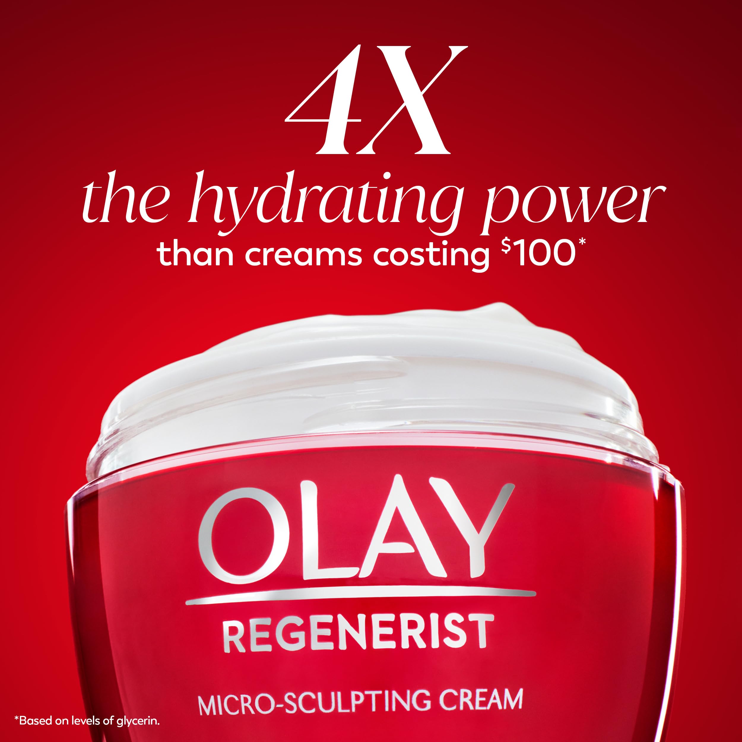 Olay Face Moisturizer, Regenerist Micro-Sculpting Cream for Women, Fragrance-Free - Anti-Aging, Anti-Wrinkle, Firming Skin Care - Triple Collagen Cream, Peptide, Hyaluronic Acid, Niacinamide, 1.7oz