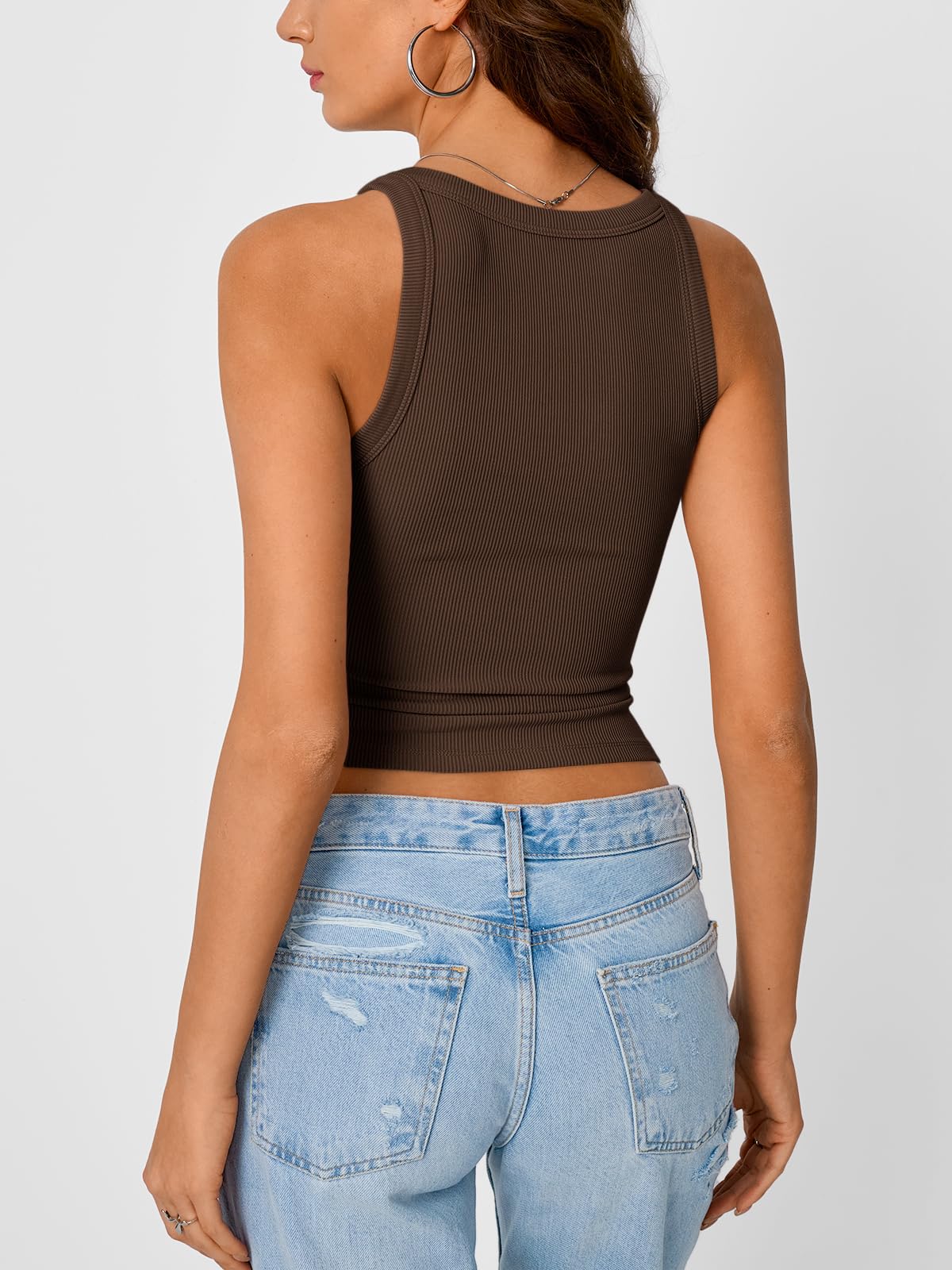 Trendy Queen Women's Tank Tops Crop Camisole Summer Fashion Sleeveless Ribbed Workout Basic Going Out Gym Spring Clothes 2026