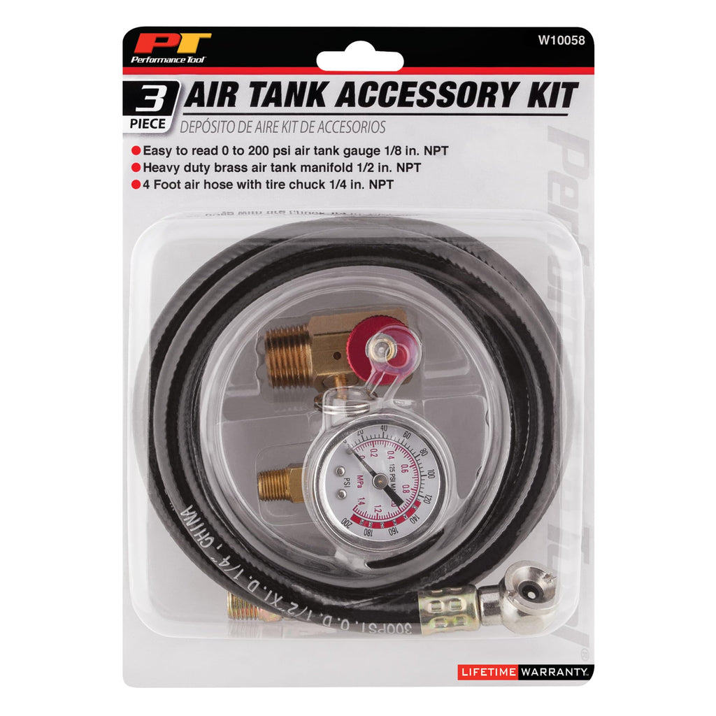 Performance Tool 60505 Air Tank Gauge - Essential for Safe and Accurate Pressure Monitoring, Do Not Exceed Maximum PSI for Optimal Performance