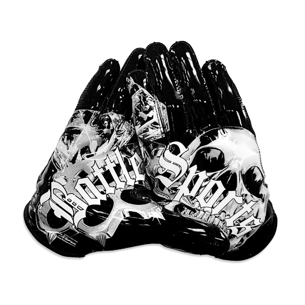 Battle Doom Speed Football Receiver Gloves – Ultra Stick Grip, Compression Fit (Runs Tight – Size Up If Between Sizes), Youth & Adult Football Gloves