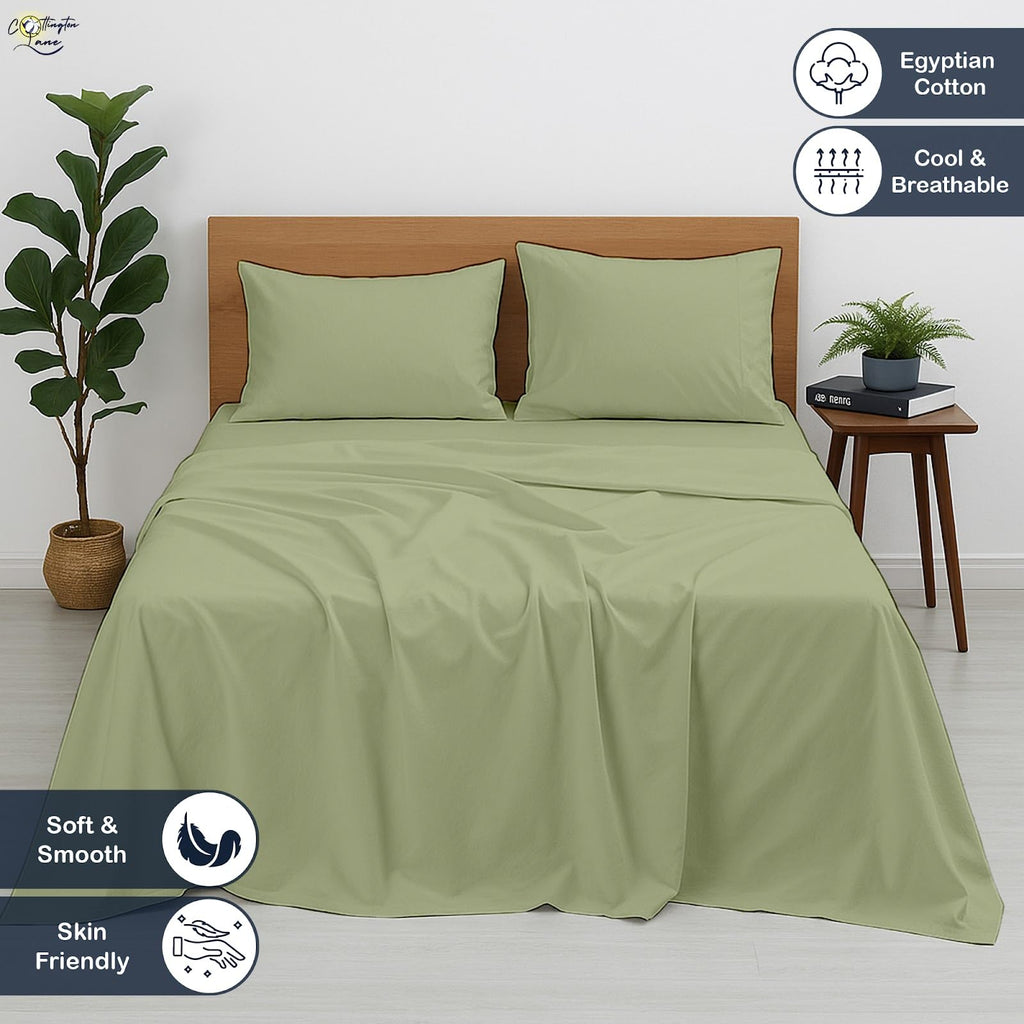 Cottington Lane Twin Size Sheet Set, 100% Egyptian Cotton Premium Hotel Quality 4 Piece Sheets Sets, High Thread Count Dark Grey Solid with 6-10" Deep Pocket