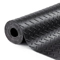SEAL 5 x 8 FT Premium Garage Floor Mat, Solid 2.8mm Thick Lay-Flat Black Commercial Grade Heavy Duty Parking Mat for Golf Cart, Workbench, ATV, Water/Stain Resistant Runner (Embossed Coin Grip)