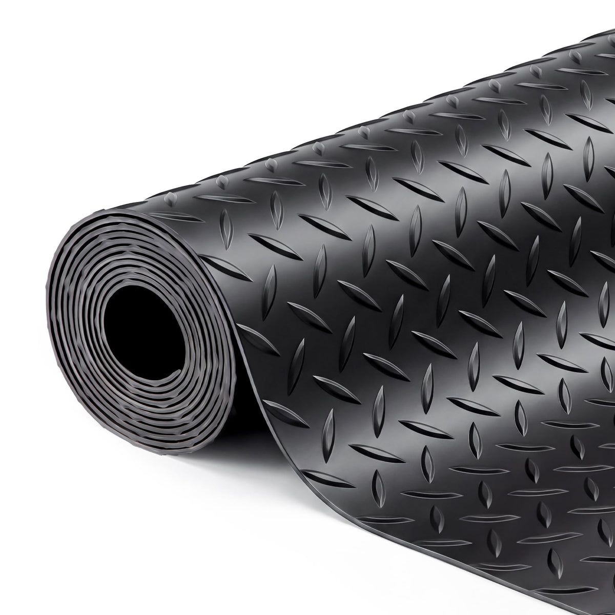 SEAL 5 x 8 FT Premium Garage Floor Mat, Solid 2.8mm Thick Lay-Flat Black Commercial Grade Heavy Duty Parking Mat for Golf Cart, Workbench, ATV, Water/Stain Resistant Runner (Embossed Coin Grip)