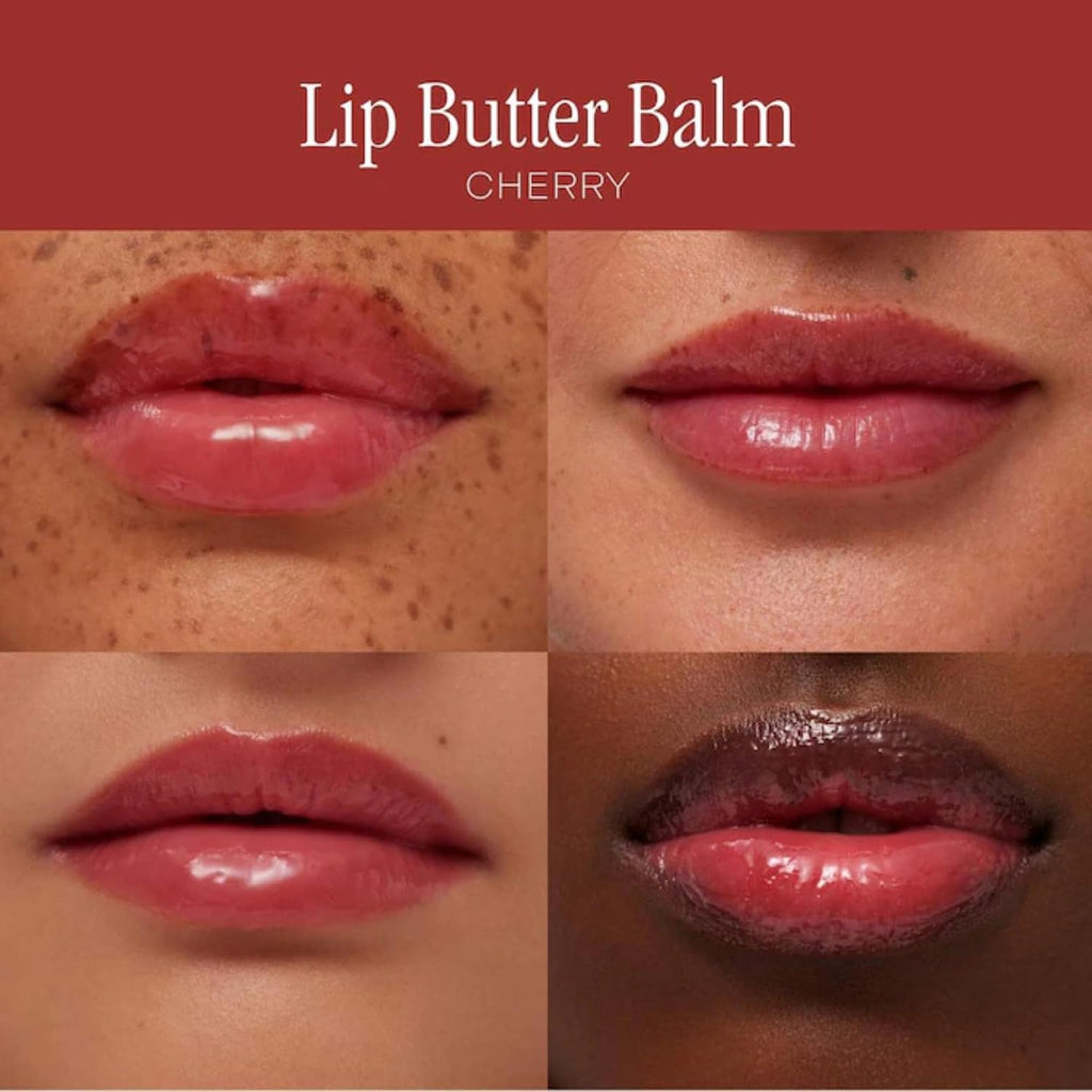 Summer Fridays Holiday Lip Butter Balm Set - Conditioning Vegan Lip Balm for Instant Moisture, Shine & Hydration - Includes Cherry, Sweet Mint & Pink Sugar (3 Count)
