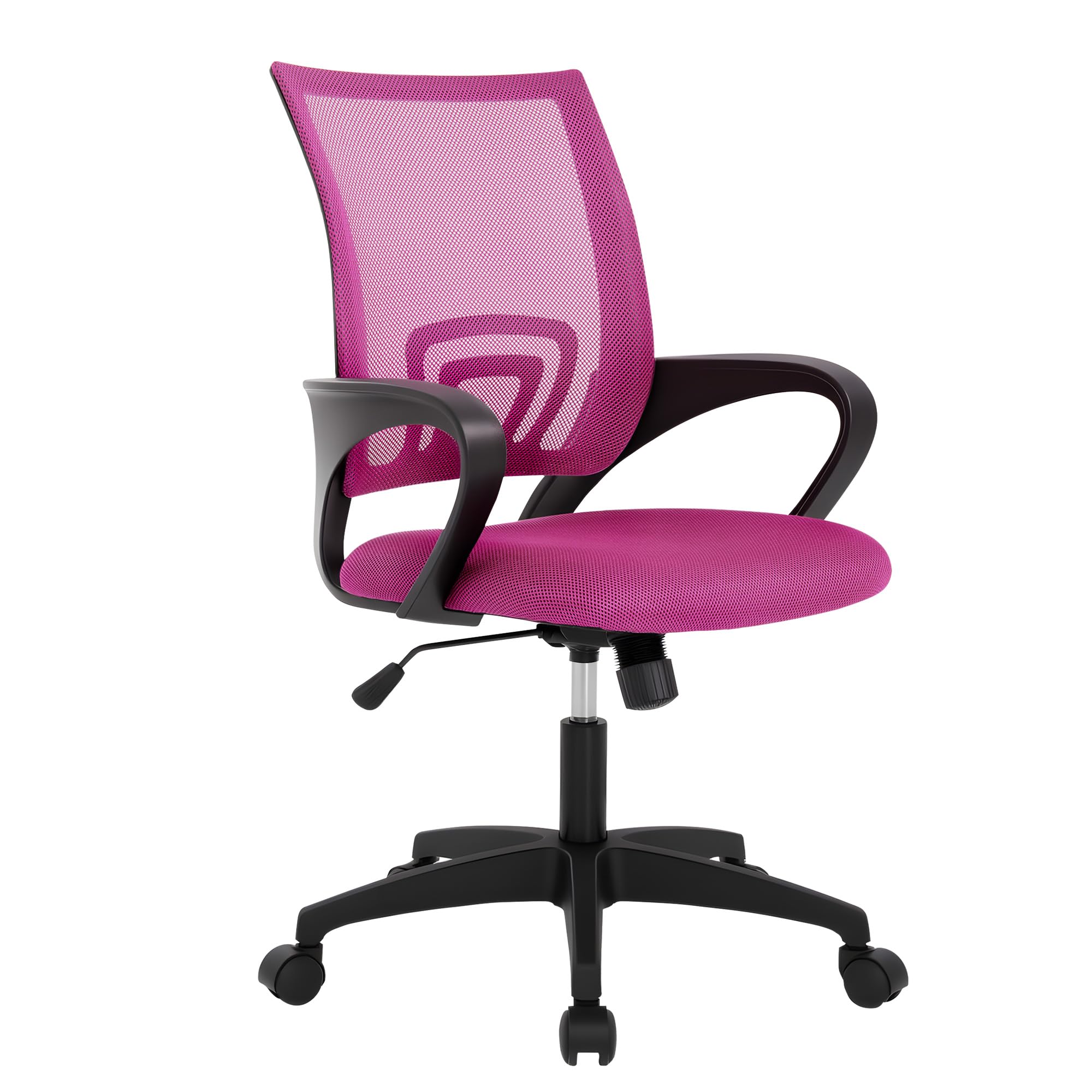 BestOffice Home Office Chair Ergonomic Desk Chair Mesh Computer Chair with Lumbar Support Armrest Executive Rolling Swivel Adjustable Mid Back Task Chair for Women Adults, Black (Black)