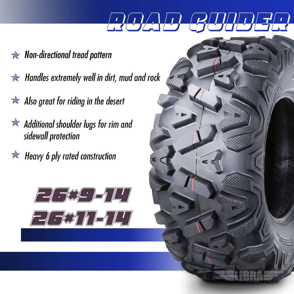 Roadguider ATV/UTV Tires 26x9-12 26x9x12 6PR 10277, Set 4 …