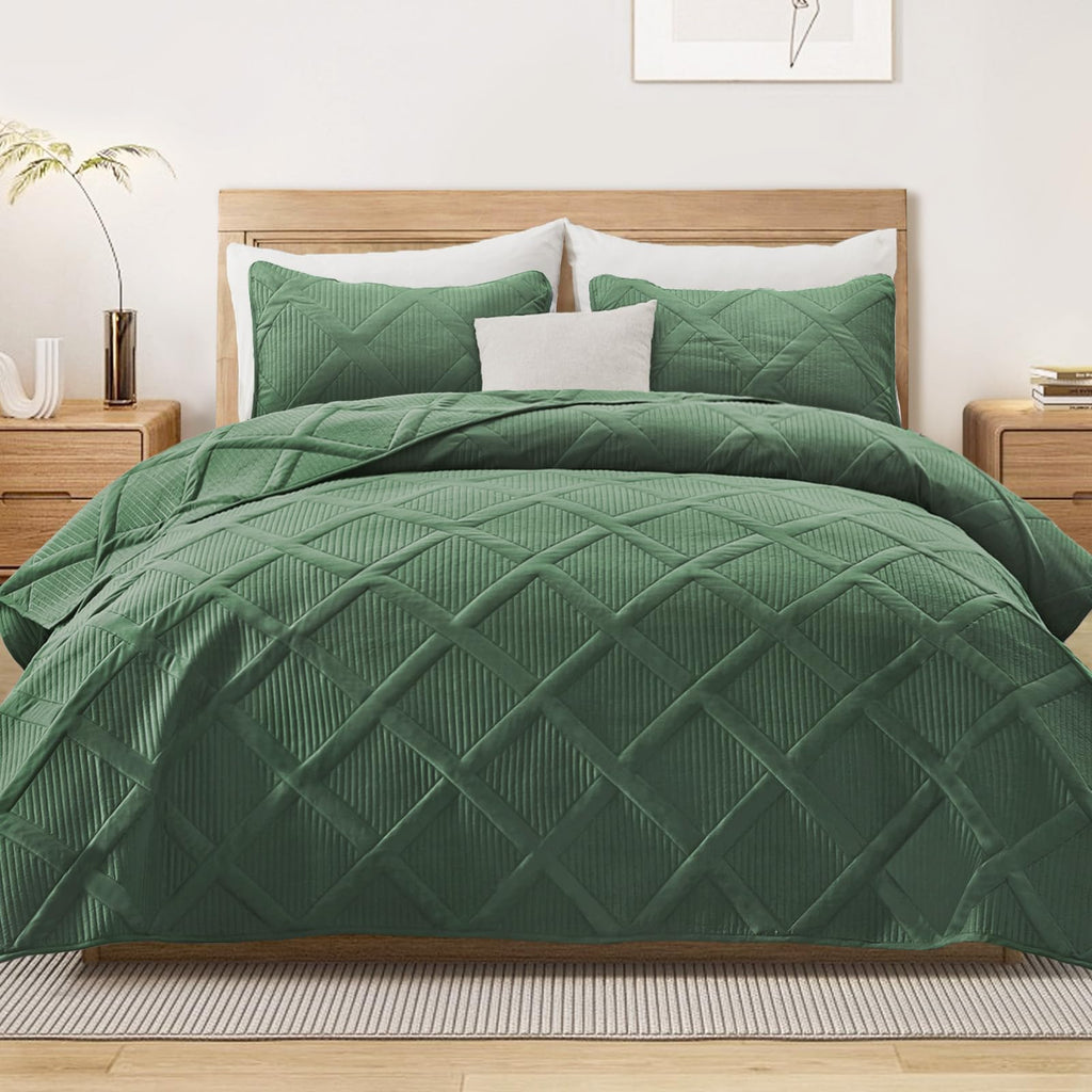Exclusivo Mezcla Twin Size Quilt Set with Modern Striped Pattern, 2 Pieces Lightweight Black Quilts Bedding Set, Soft Bedspreads Coverlets for All Seasons