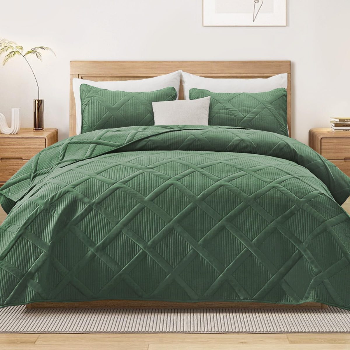 Exclusivo Mezcla Twin Size Quilt Set with Modern Striped Pattern, 2 Pieces Lightweight Black Quilts Bedding Set, Soft Bedspreads Coverlets for All Seasons