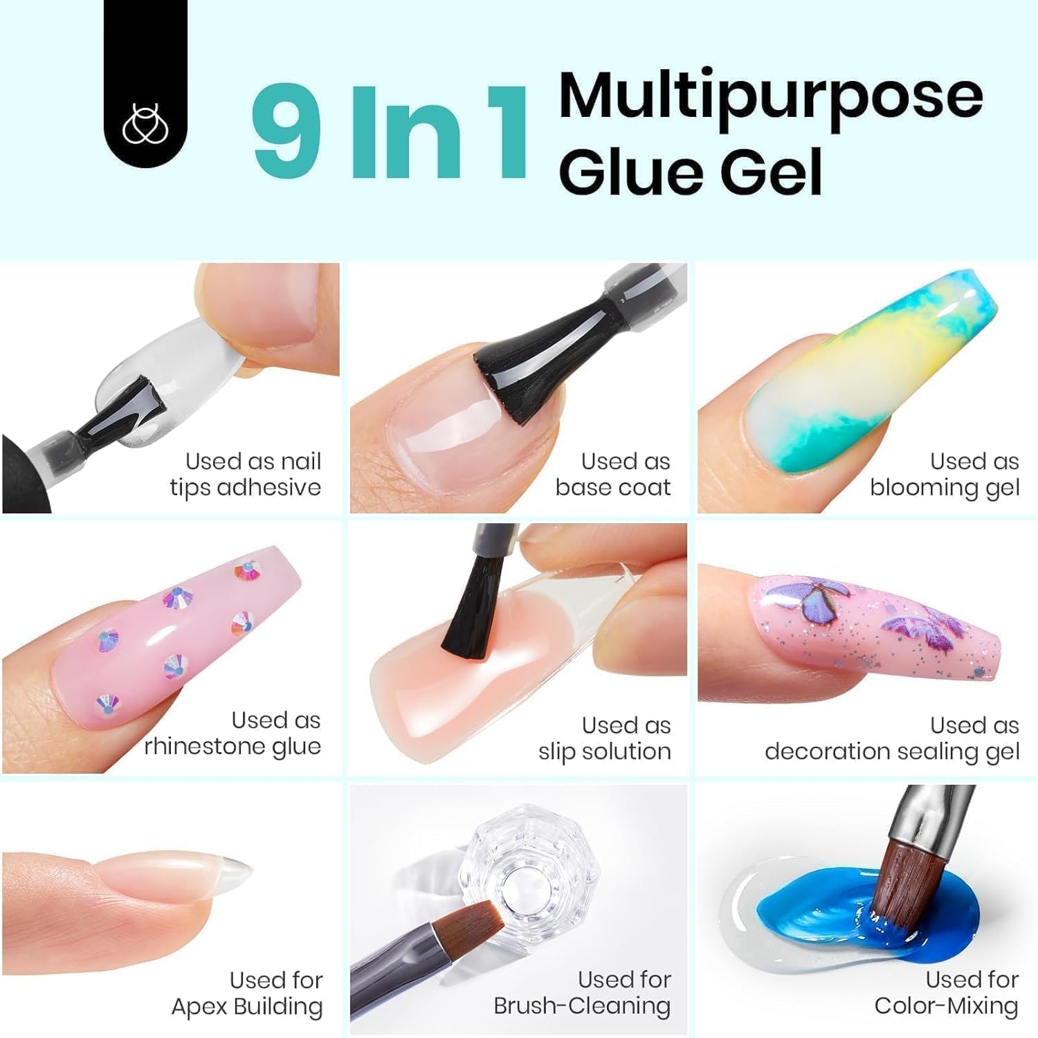 Beetles 2Pcs 15ml Gel Base and Top Coat Set - Upgrade No Wipe Extra Glossy Top Coat Finish for Gel Nail Polish, Soak Off UV/LED Lamp Needed, Essentials for Long-Lasting Manicure Kit