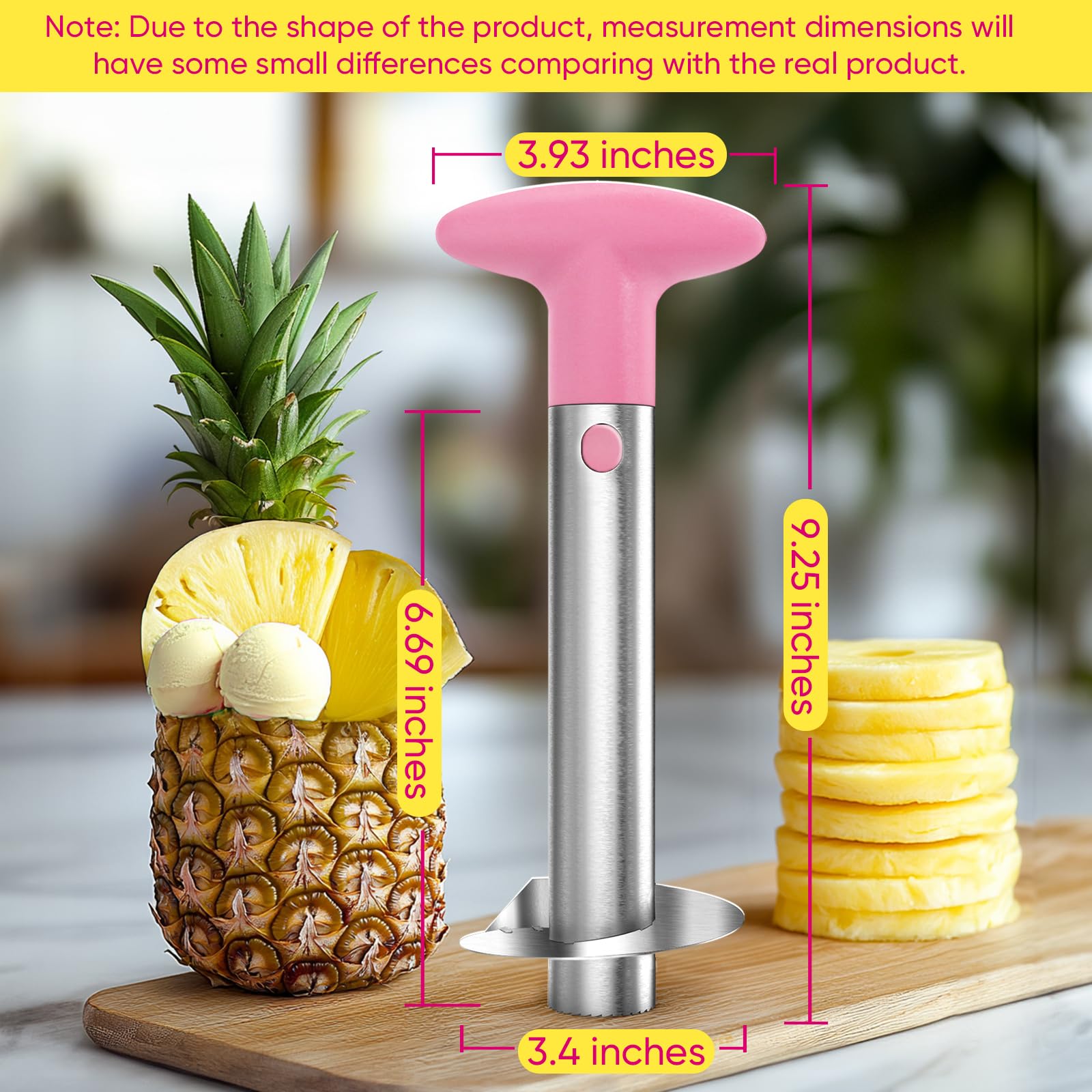 Pineapple Corer, [Upgraded, Reinforced, Thicker Blade] Newness Premium Pineapple Corer Remover, Stainless Steel Pineapple Core Remover Tool for Home & Kitchen with Sharp Blade for Diced Fruit Rings