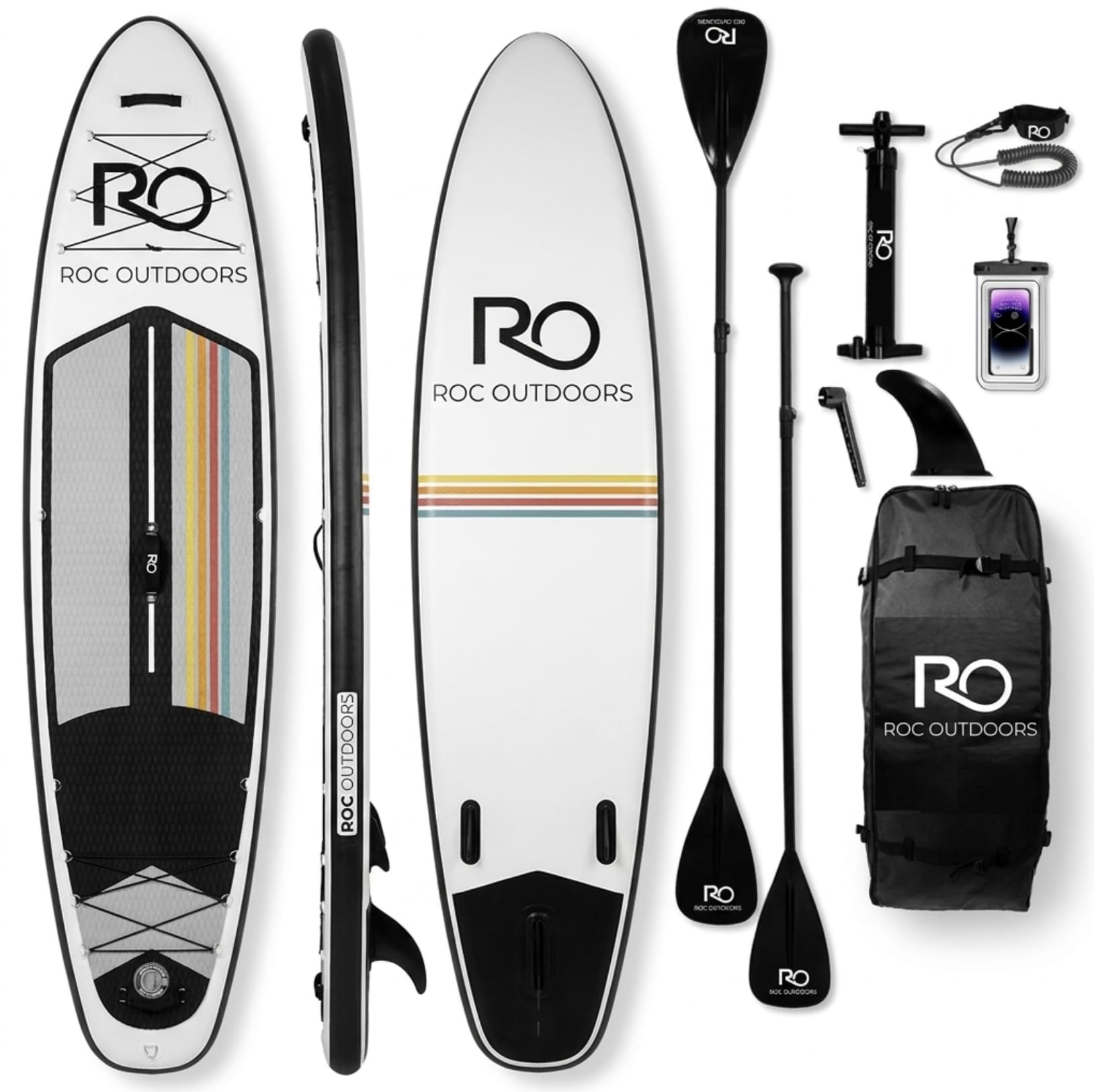 Roc Inflatable Stand Up Paddle Board 10' 6" with Premium SUP Paddle Board Accessories, Wide Stable Design, Non-Slip Comfort Deck for Youth & Adults
