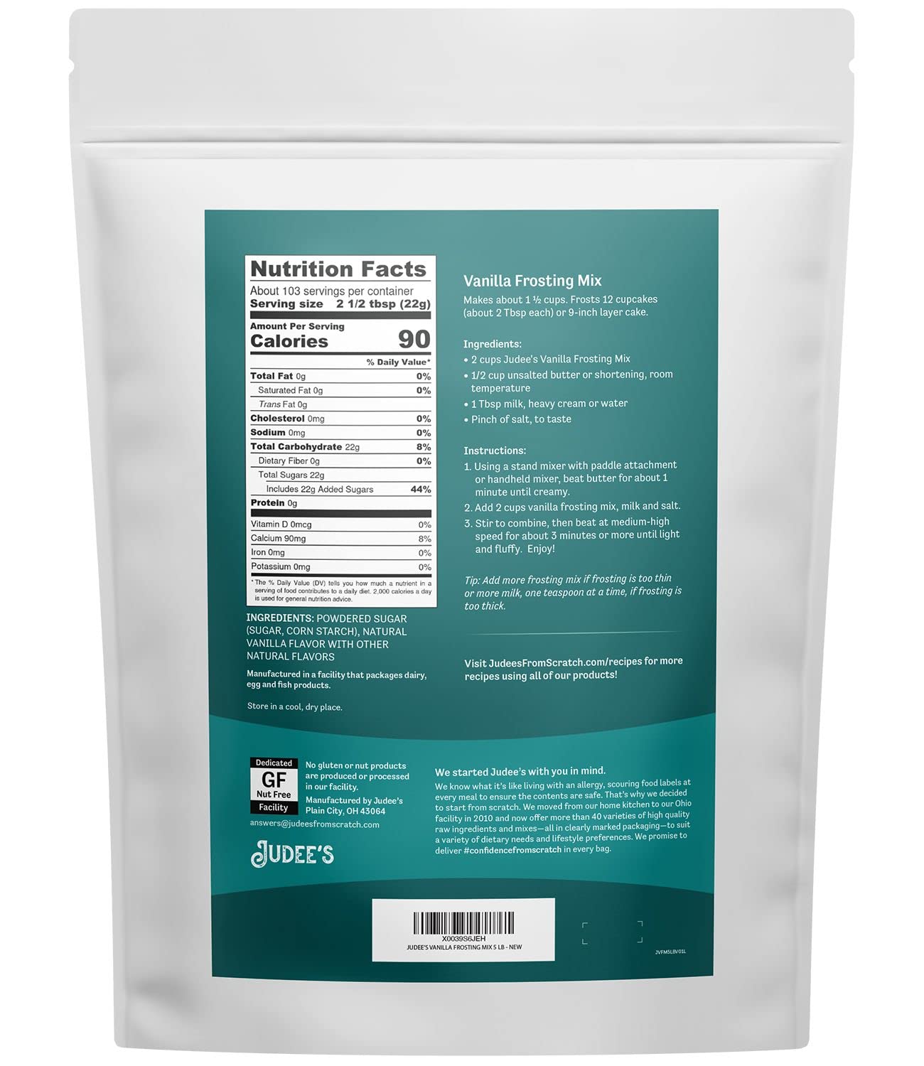 Judee's Gluten Free Royal Icing Mix - Easy Mixing with Meringue Powder - For Sugar Cookie Decorating & Cookie Icing - Gluten Free Meringue Powder & Nut Free Baking Mix - 8 Oz