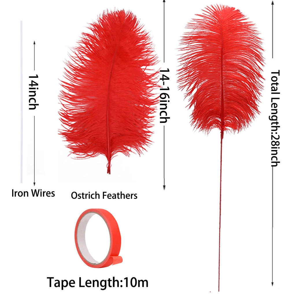 Ballinger Black Ostrich Feathers Bulk - Making Kit 12Pcs 16-18inch Large Ostrich Feathers for Floral Arrangement, Vase, Wedding Party Centerpieces and Halloween Home Decor