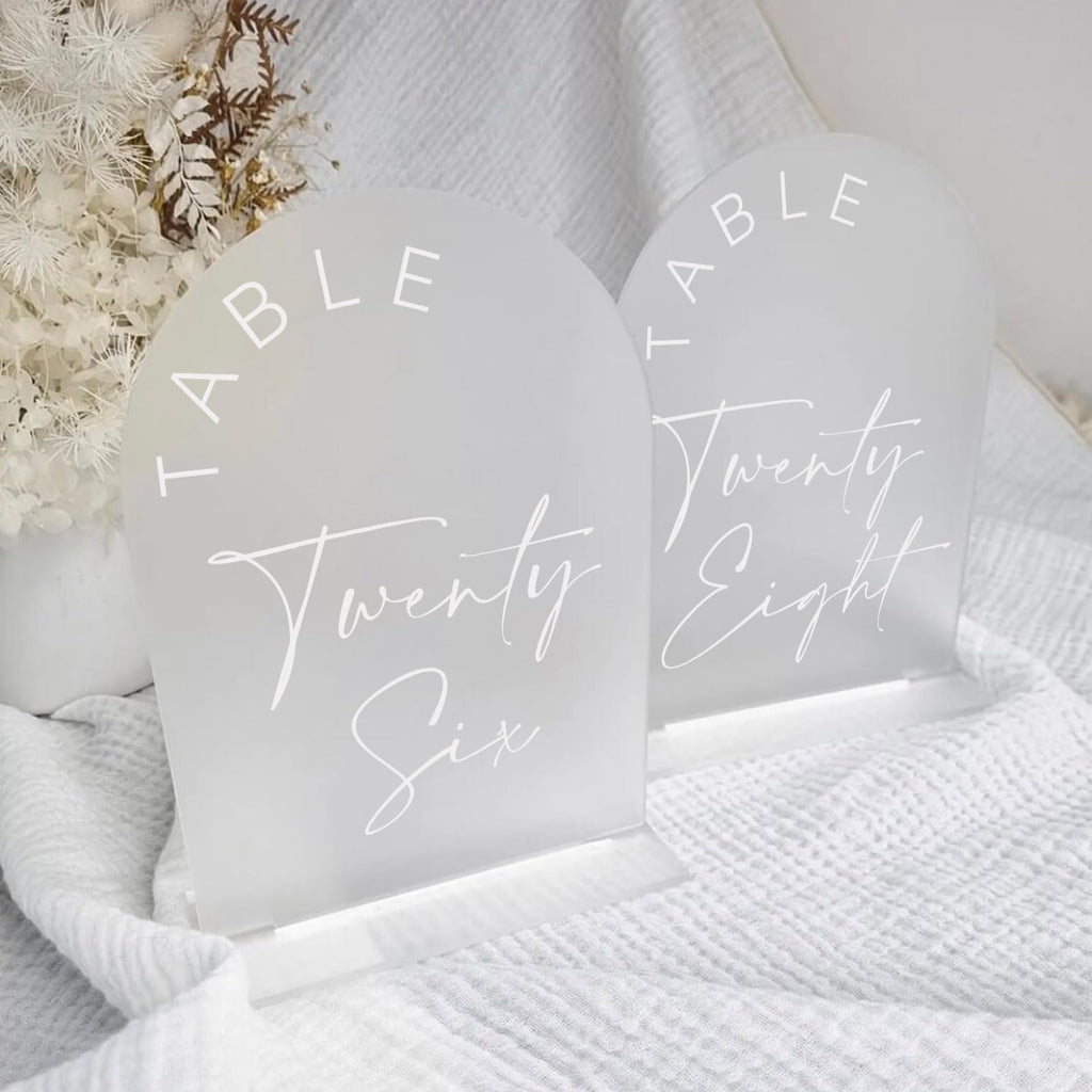 Black Arched Wedding Table Numbers 1-10 with Stands, 5x7 Inch Black Arch Acrylic Sign with Gold Letters, Acrylic Table Numbers for Wedding Reception