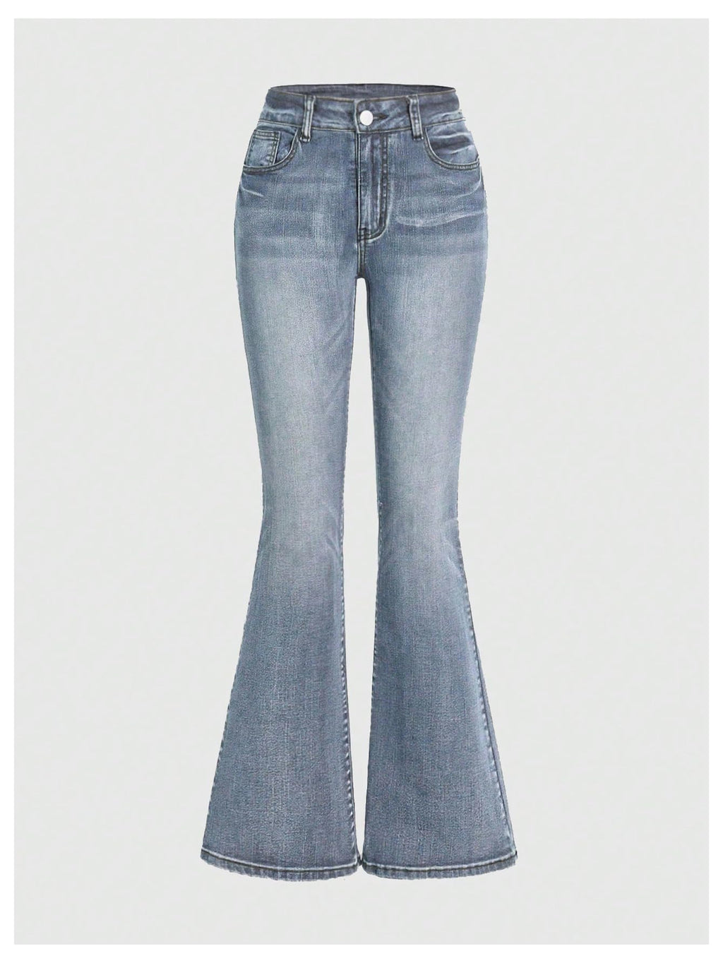 MakeMeChic Women's Bell Bottom Jeans Stretchy Flared Jeans Embroidered Y2K High Waist Denim Pants