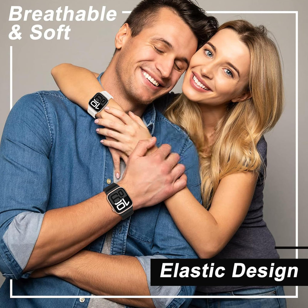 Nylon Sport Band Compatible with Apple Watch Band 38mm 40mm 41mm 42mm 44mm 45mm 46mm 49mm, Adjustable Breathable Women Men Braided Strap Loop for iWatch Series 11/10/9/8/7/6/5/SE Ultra 3/2/1