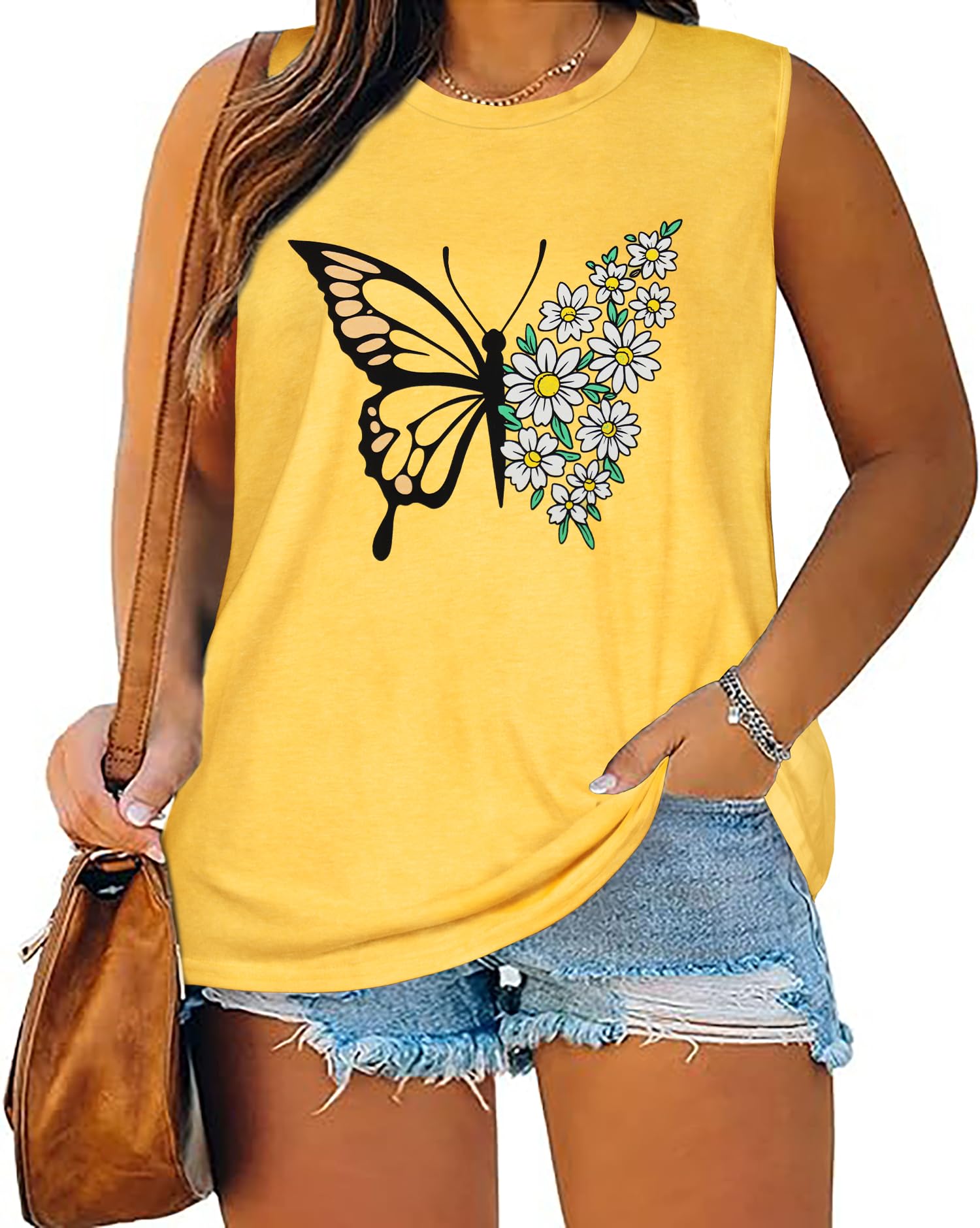 Plus Size Tops for Women Sleeveless Summer Tank Top Loose Fit Casual Tunics Shirts 2026