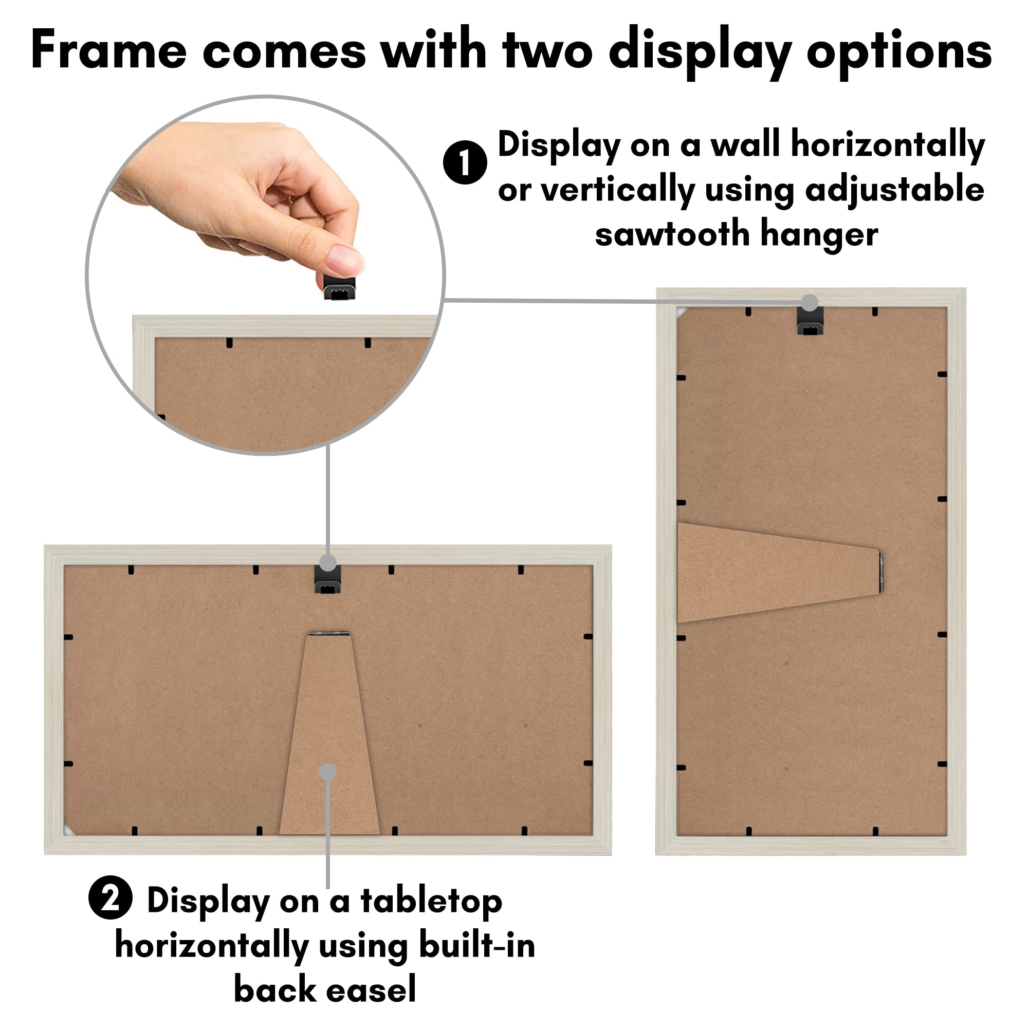 Americanflat 4x6 Double Picture Frame with Shatter-Resistant Glass - Fits Two 4x6 Photos or use as One 6x14 Frame - Signature Collection - Collage Frames for Tabletop and Wall Display - Black