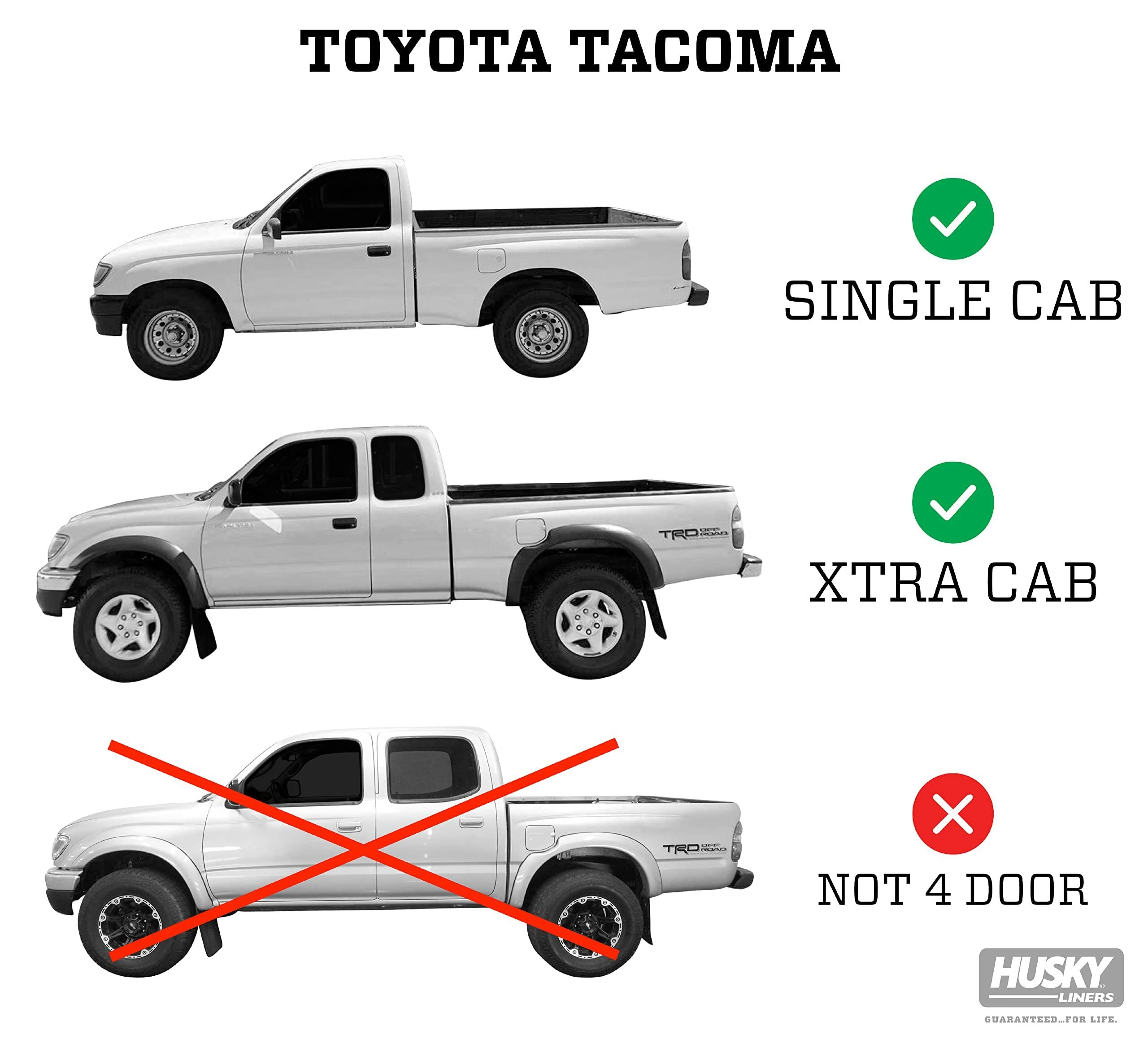 Husky Liners Classic Style Floor Mats | Fits 1995-2004 Toyota Tacoma Regular CAB & Access CAB ONLY | Front Row, 2-pc Black - 35111