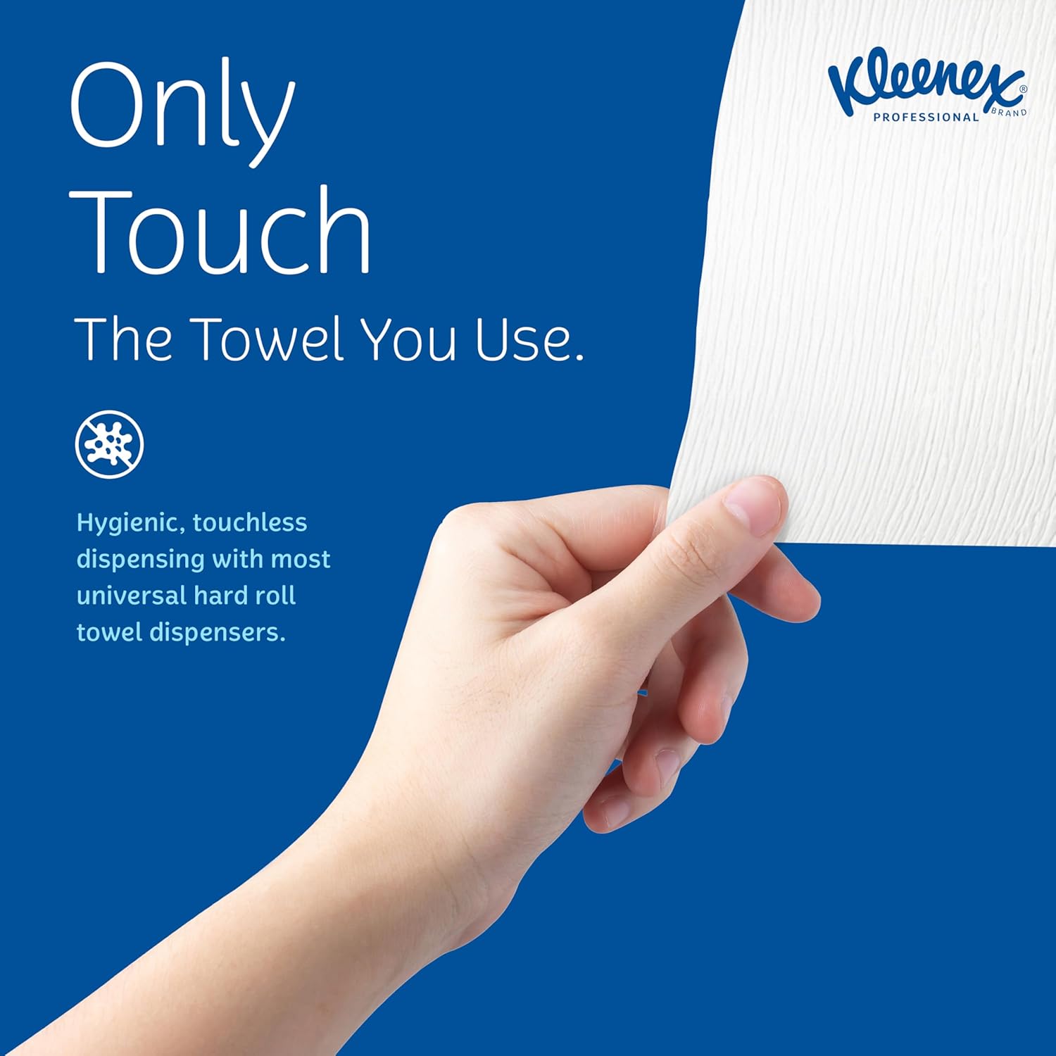 Kleenex Professional Universal Hard Roll Paper Towels, Bulk (01080), Hardwound 1.5" Core, Premium Absorbency Pockets, White (12 Rolls at 425' Each, 5,100'/Case)