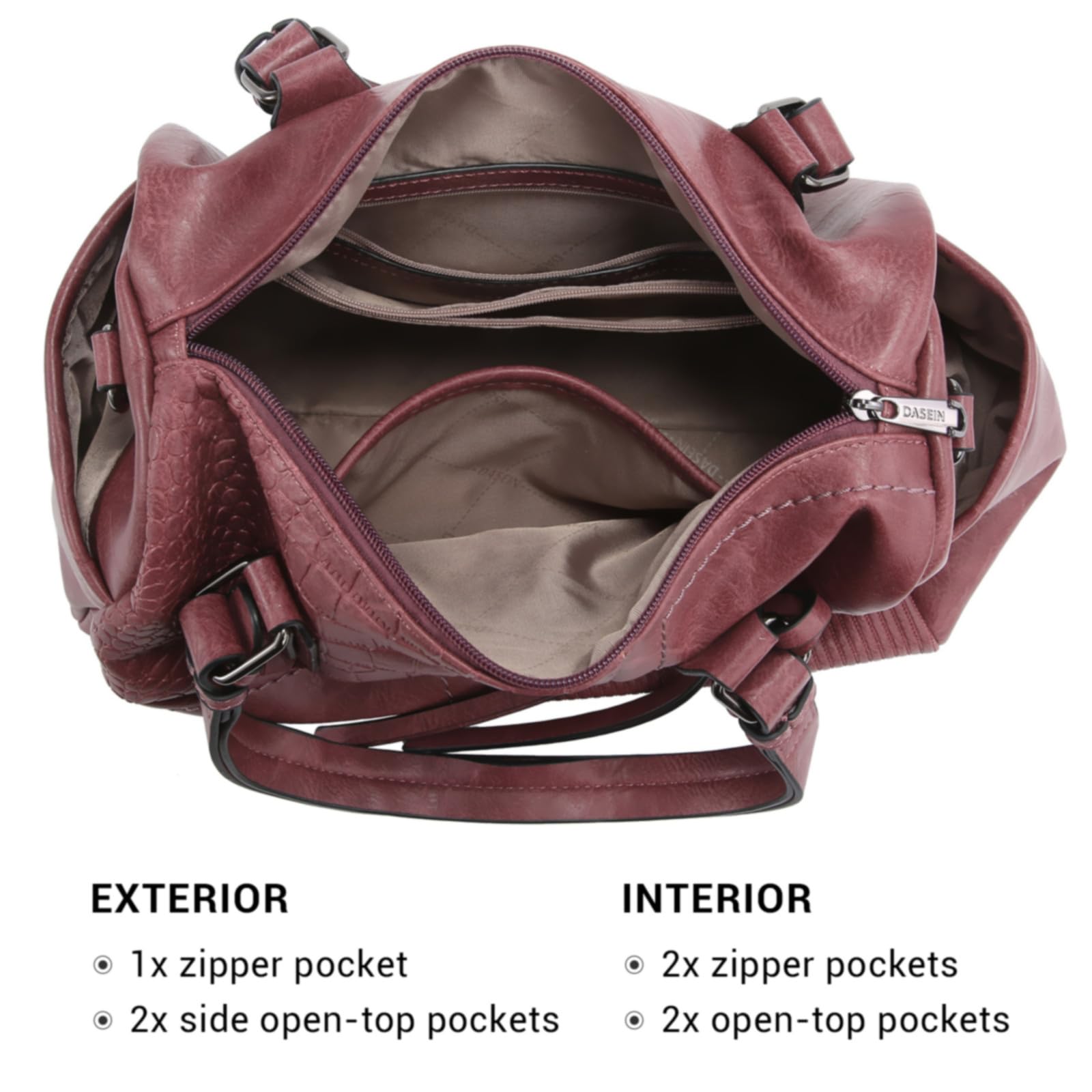 Dasein Women Soft Vegan Leather Barrel Bags Large Hobo Top Handle Work Totes Satchel Handbags Shoulder Purse