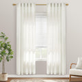 Black Linen Cotton Blend Sheer Curtains, Moody Light Filtering Drapes for Dark Academia Inspired Study Bedroom Living Room, 84 Inch Long 2 Panels Set