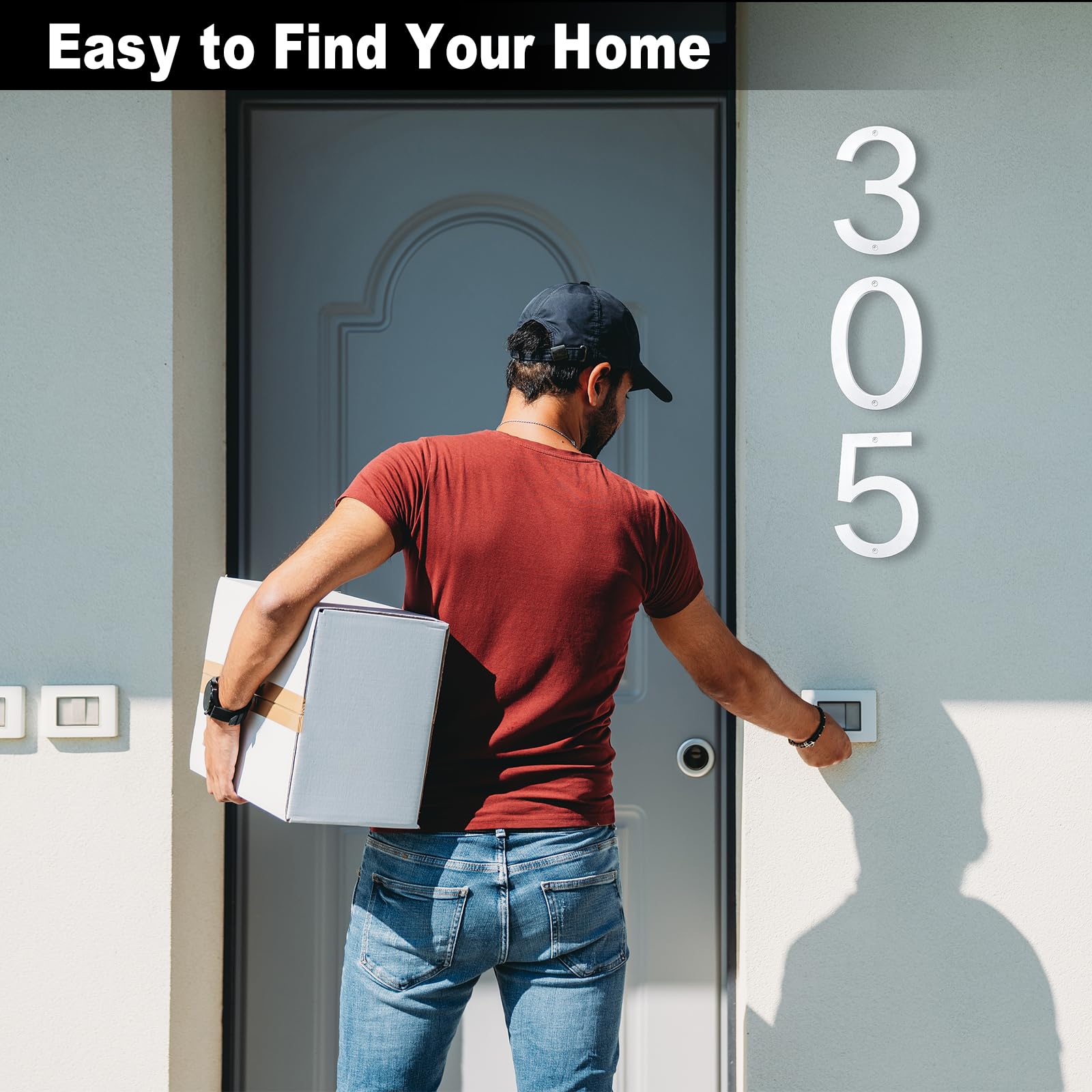 8 Inch Black Floating Arrow Signs, Modern Outdoor Plastic Directional Signs for Wall Yard Street