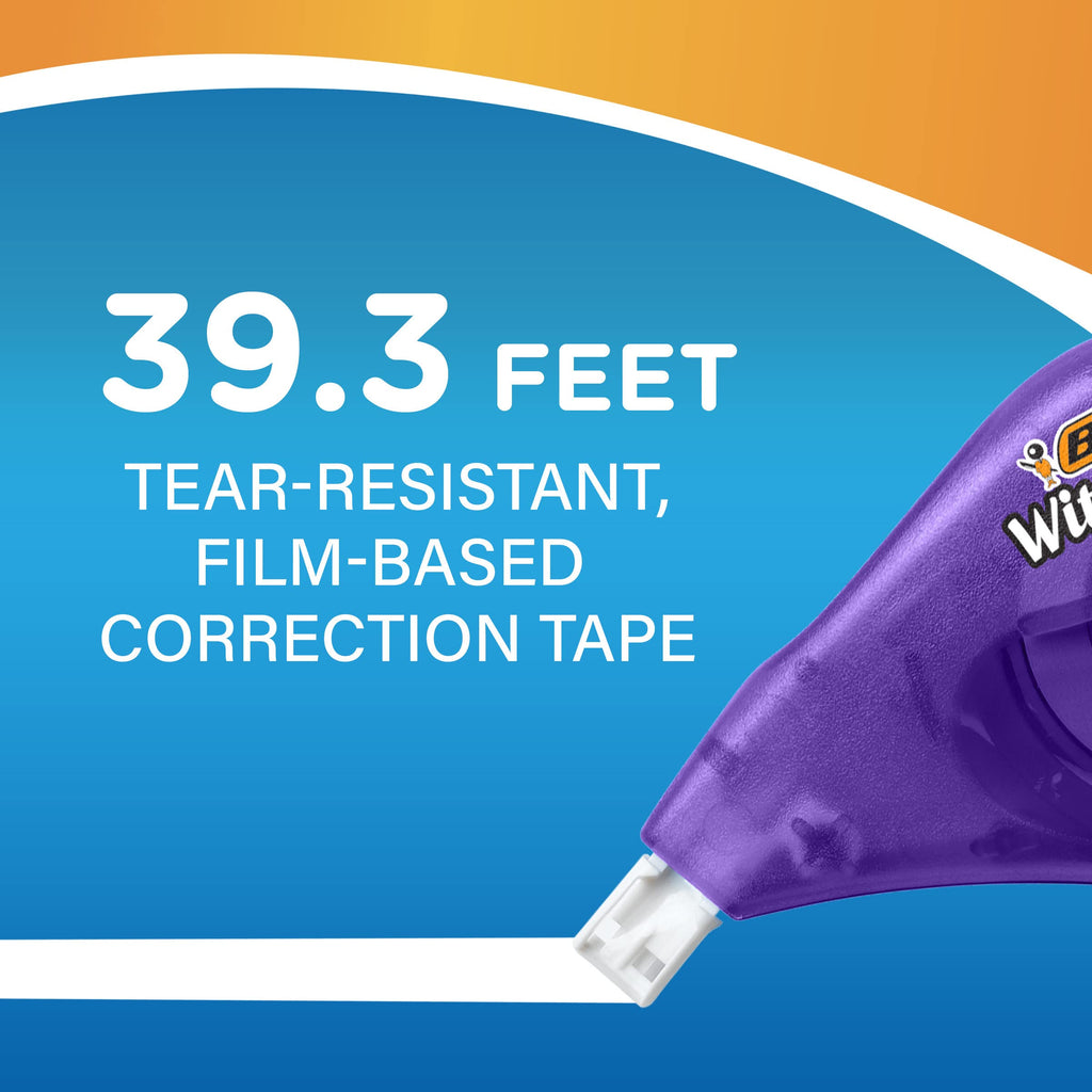 BIC Wite-Out Brand Exact Liner Correction Tape, 19.6 Feet, White, Fast, Clean and Easy to Use Tear-Resistant Tape, 10-Count