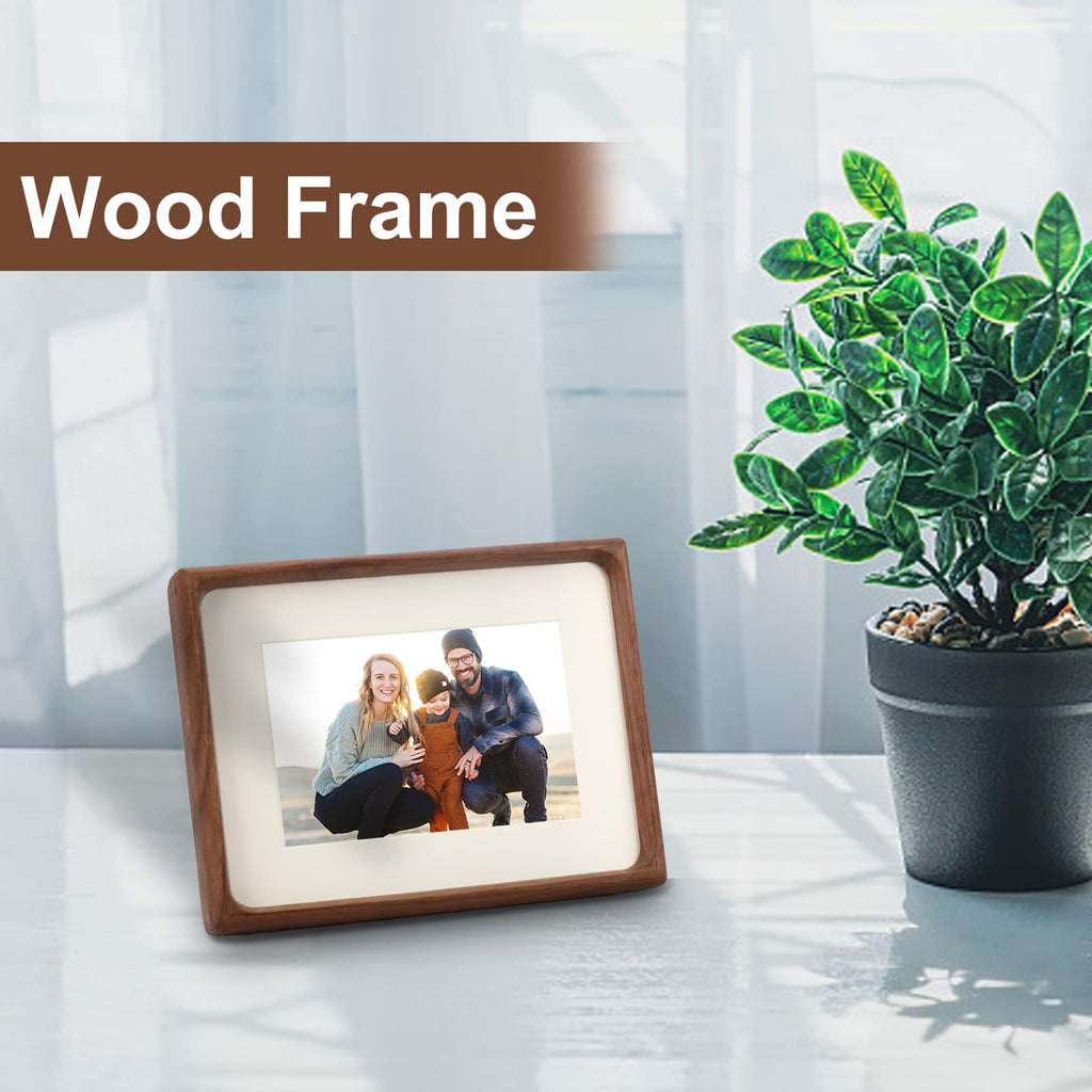 Mini Wood Picture Frame,Small Picture Frames 2x3 with Tiny Mat | Cute Polaroid Picture Frame,Teak Solid Natural Wood Tiny Photo Frame, Tabletop and Wall Mounting