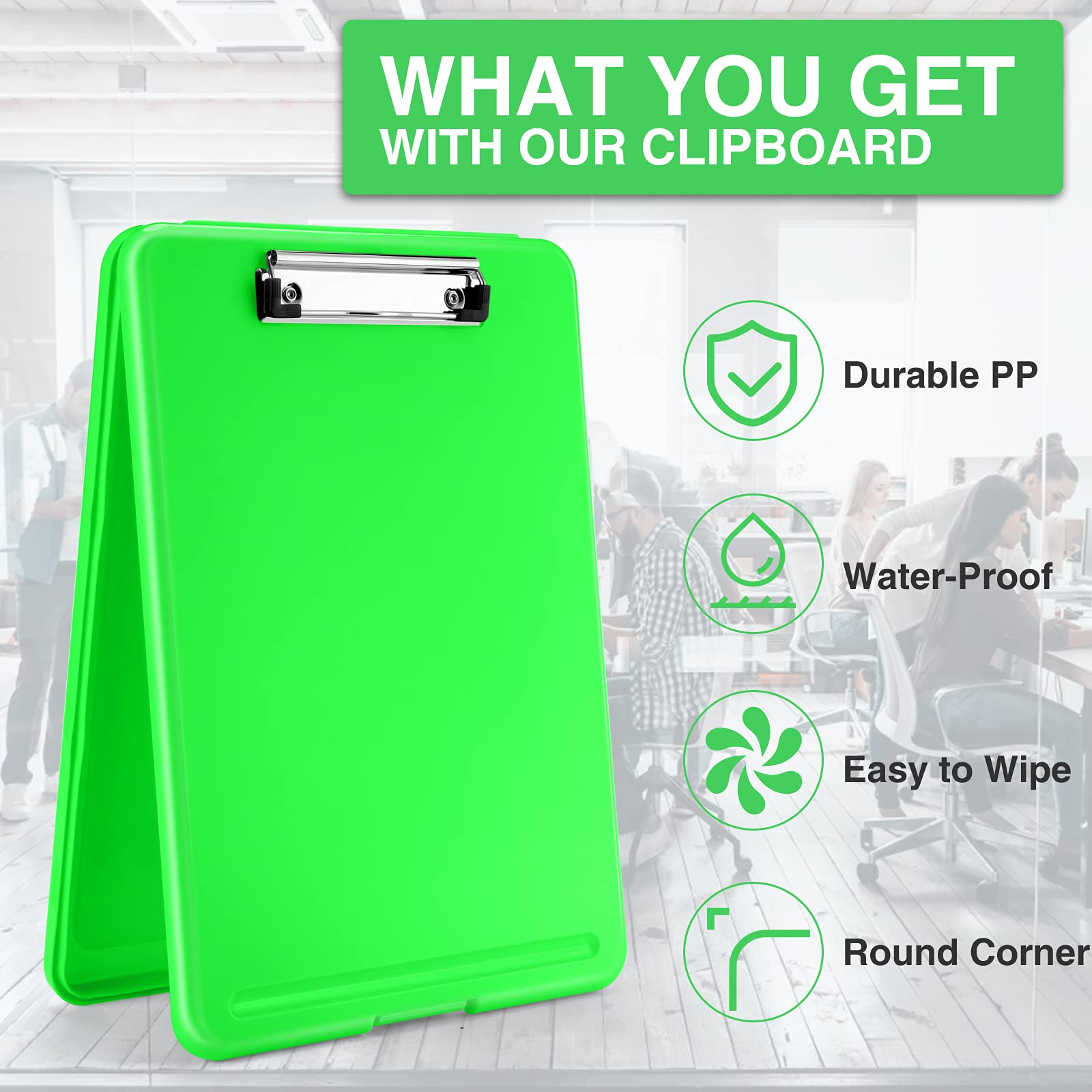Sooez Clipboard with Storage, Plastic Storage Clipboards with Low Profile Clip, Nursing Clip Boards Foldable, Hanging Clipboard Case for Work, Teacher, Classroom Must Haves, Office School Supplies