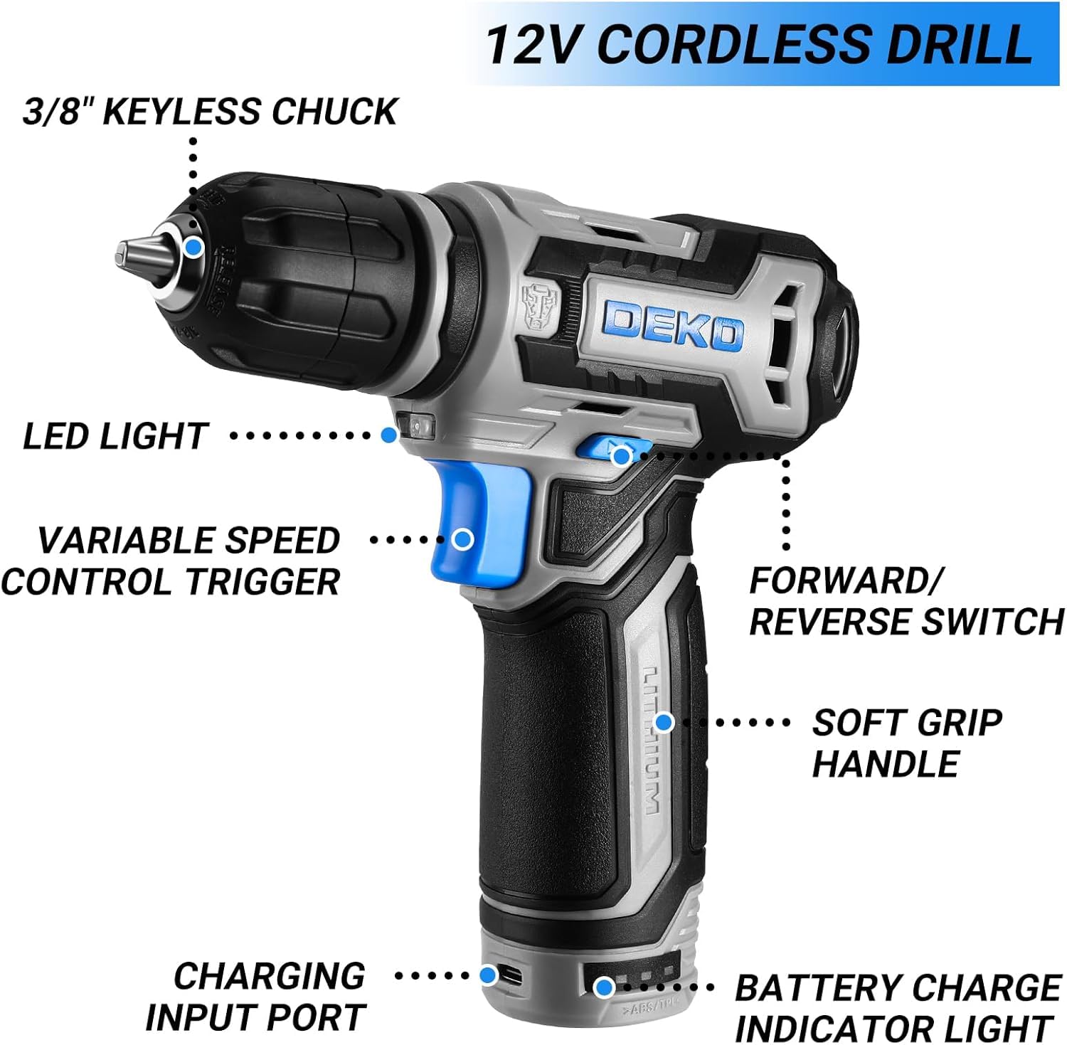 Tool Set: Tool Kit with 12V Cordless Drill, Hand Toolbox with storage case, Mechanic Tool set for Home Repairs, Green