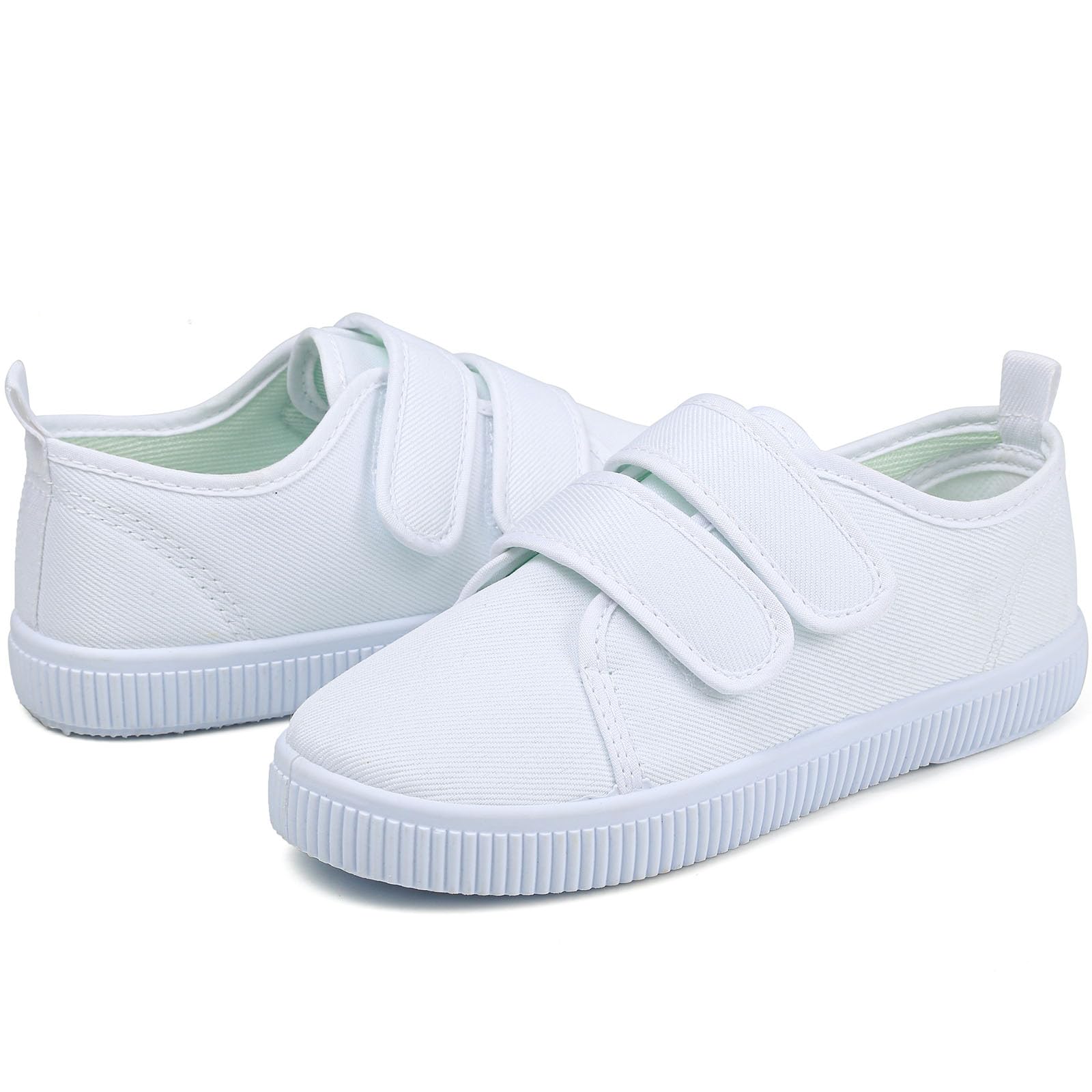 Boy's Girl's Kids White Canvas Shoes for Kids Slip-On Lightweight Sneakers Casual Skin-Friendly Walking Running Shoes(Toddler/Little Kids/Big Kids)