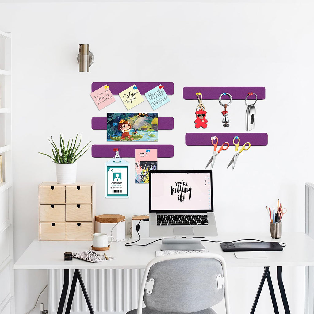 Felt Bulletin Board, 15.7''X 11.8'' corkboard Pin Board for Bedrooms Offices Home Wall Decoration, Self Adhesive Cork Board with 35 Push Pins for Paste Notes, Photos, Schedules (2 Pack)
