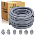 Liquid-Tight Conduit, 1-1/4 inch 25 Foot Flexible Non Metallic Electrical Conduit and Connector Kit,With 4 Straight and 2 Angle Fittings