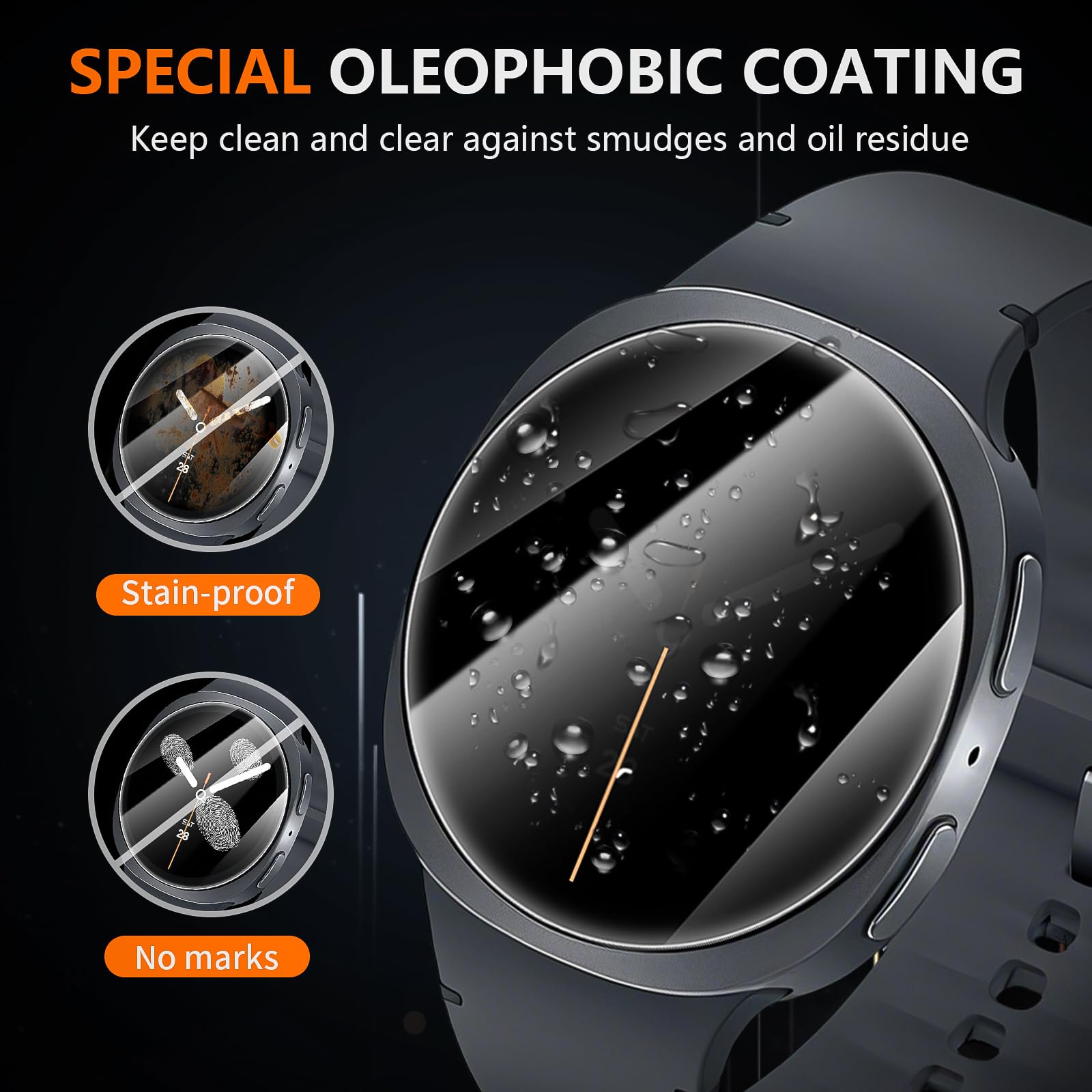 Suoman 4-Pack for Samsung Galaxy Watch 4 Classic 46mm Tempered Glass Screen Protector for Galaxy Watch 4 Classic 46mm Smartwatch [2.5D 9H Hardness] [Anti-Scratch]