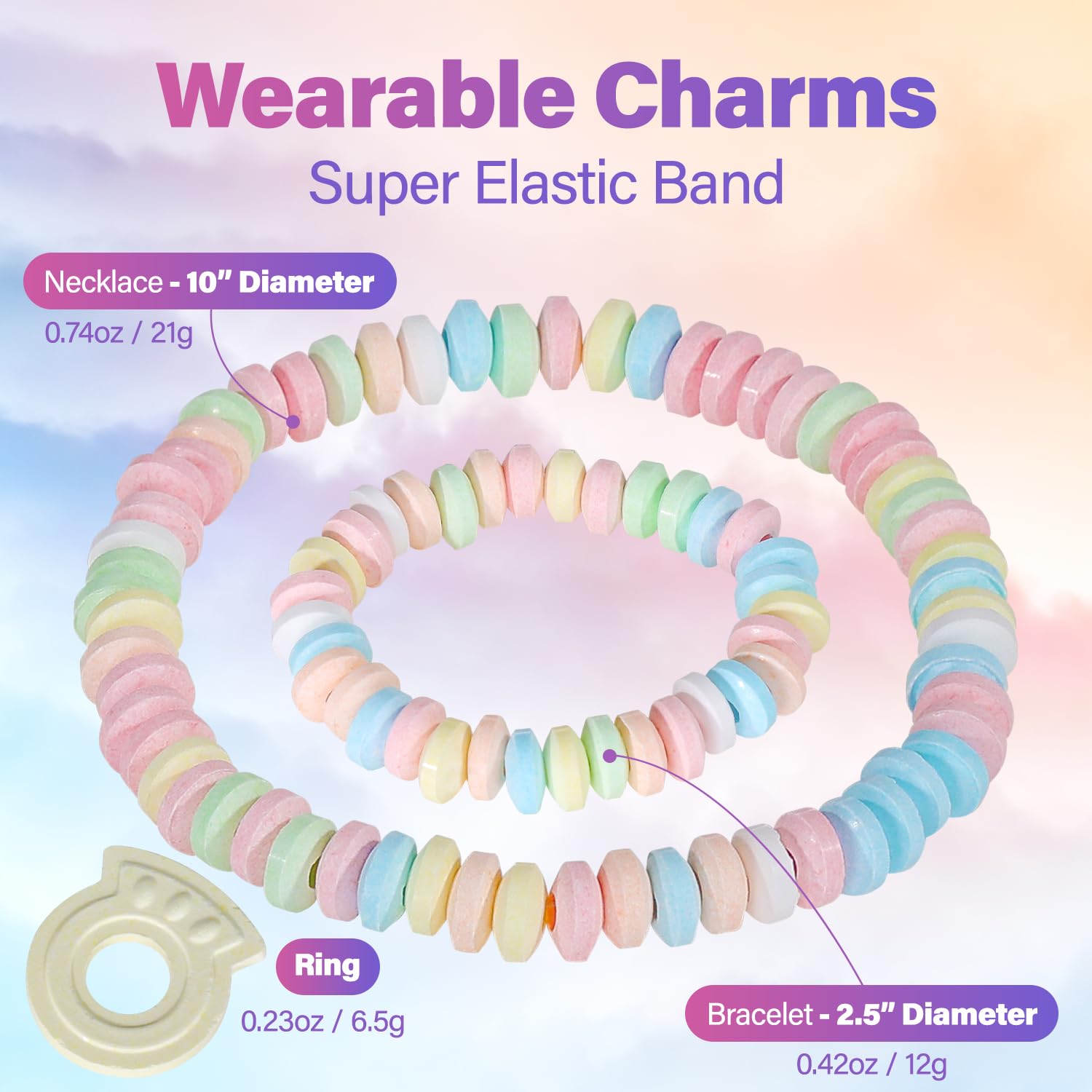 Fresh Finest 48-Count Bulk Candy Bracelets - Individually Wrapped Novelty Candy Bracelets. Perfect for Party Favors, Goody Bags, Candy Buffets, and Retro-Themed Events.