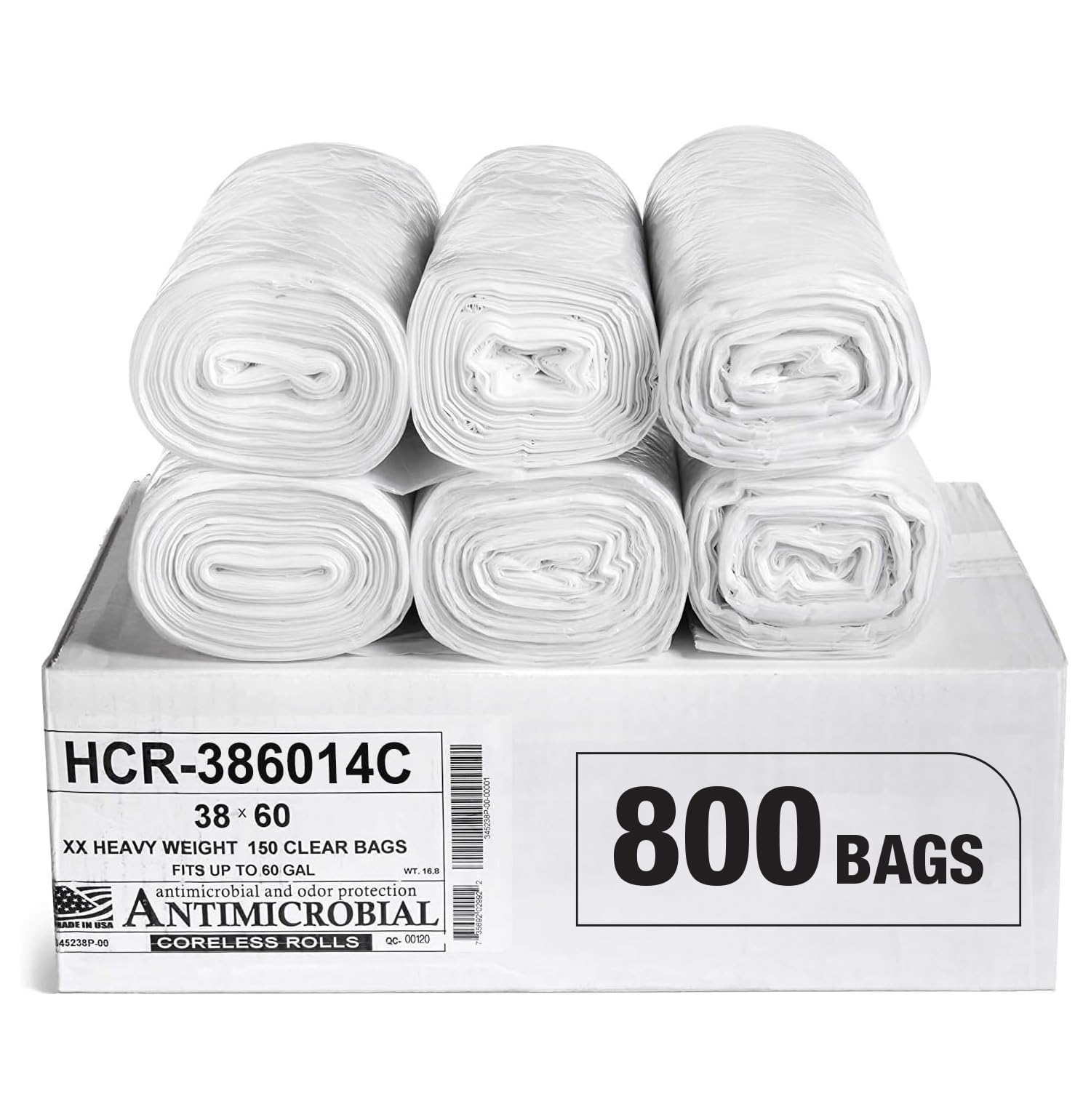 Aluf Plastics High Density Trash Bags, 10 Gallon, 4000 Count, 6 Micron (eq), 24" x 24", Black, for Bathroom, Office, Industrial, Commercial, Janitorial, Municipal, Recycling