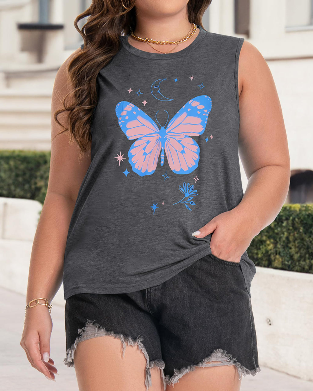 Plus Size Tops for Women Sleeveless Summer Tank Top Loose Fit Casual Tunics Shirts 2026