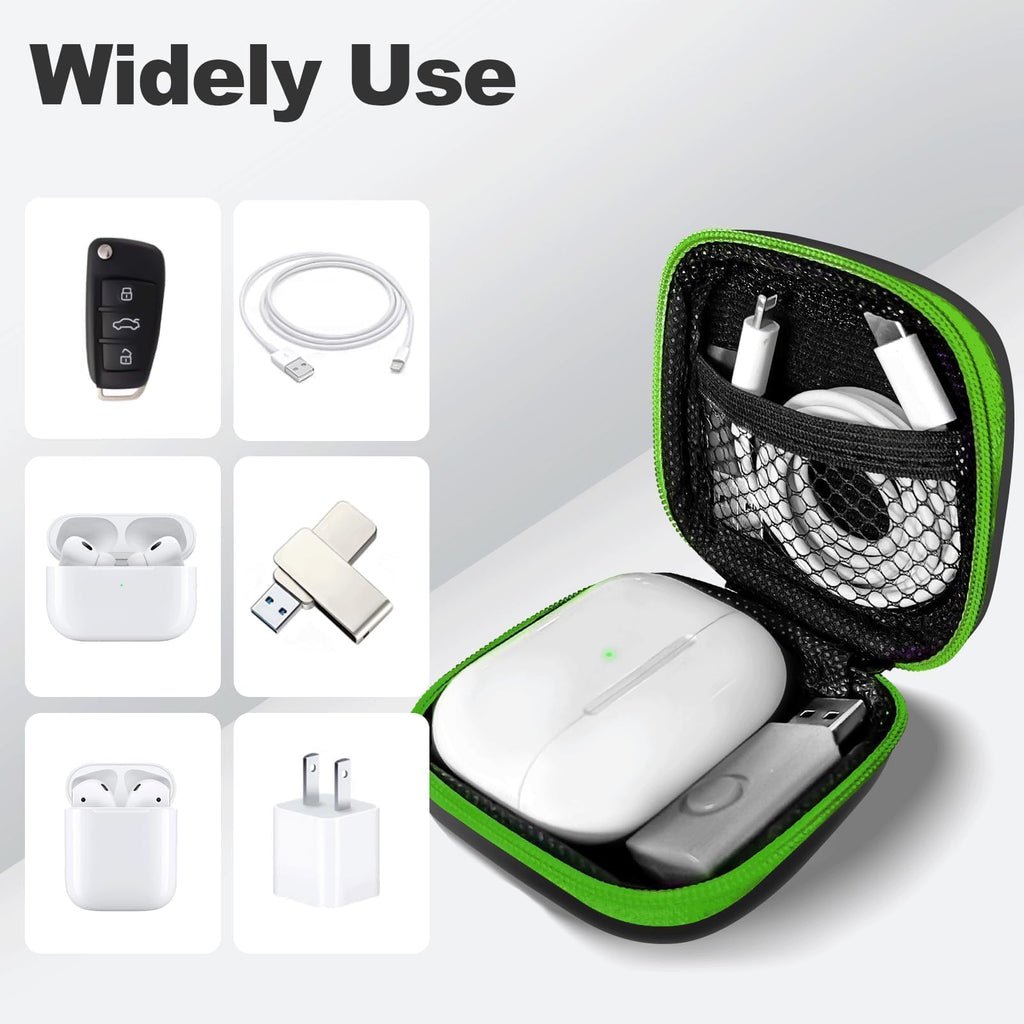 2Pack Oval Earbud Case Portable EVA Carrying Case Storage Bag Cell Phone Accessories Organizer with Carabiner for Earphone, Earbud, Earpieces, SD Memory Card, Camera Chips, Black/Purple