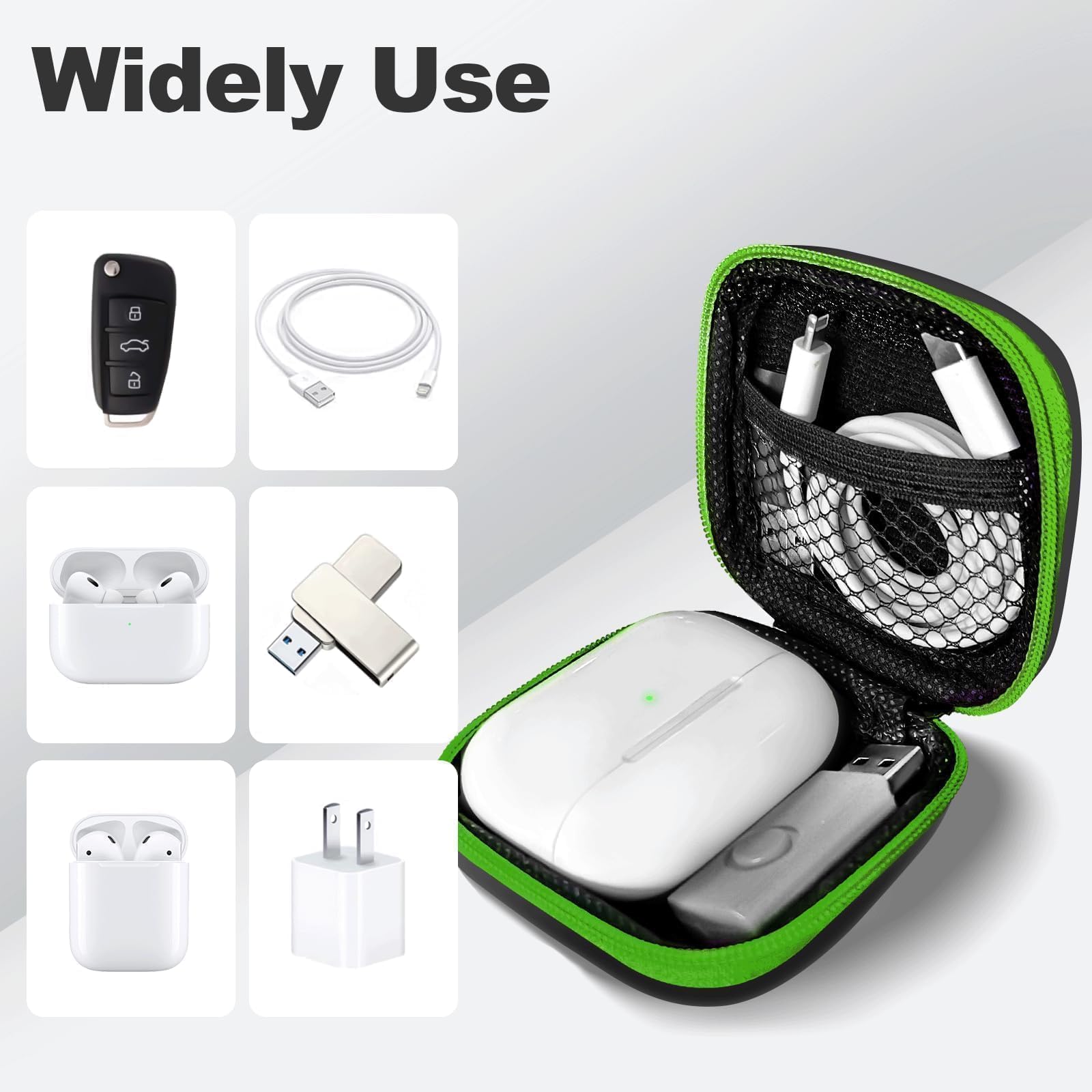 2Pack Oval Earbud Case Portable EVA Carrying Case Storage Bag Cell Phone Accessories Organizer with Carabiner for Earphone, Earbud, Earpieces, SD Memory Card, Camera Chips, Black/Purple