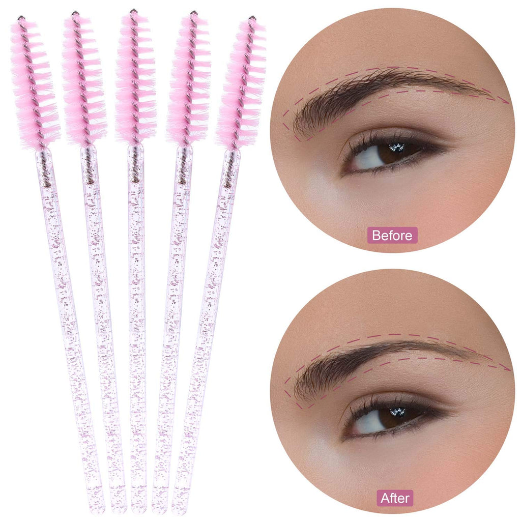 Tbestmax 500 Disposable Mascara Wands Eyelash Brush Spoolies for Eyebrow Eye Lash Extension, Makeup Brushes Applicators Kits - 5 Colors