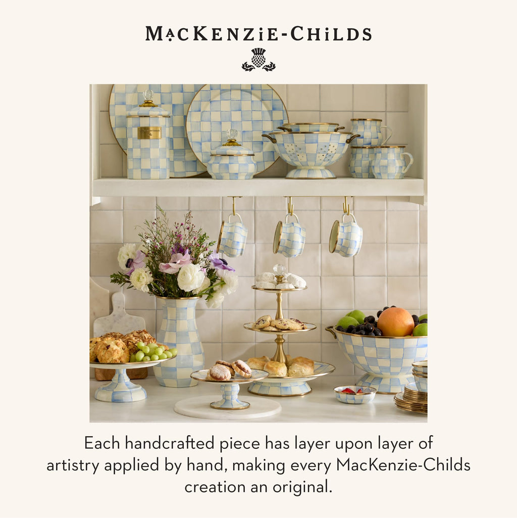 MACKENZIE-CHILDS Enamel Utensil Holder, Stylish Kitchen Countertop Organizer, Wild Rose Brown